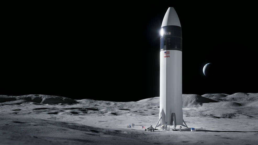 Conceptual image showing a SpaceX human lander design.  (Image: SpaceX)