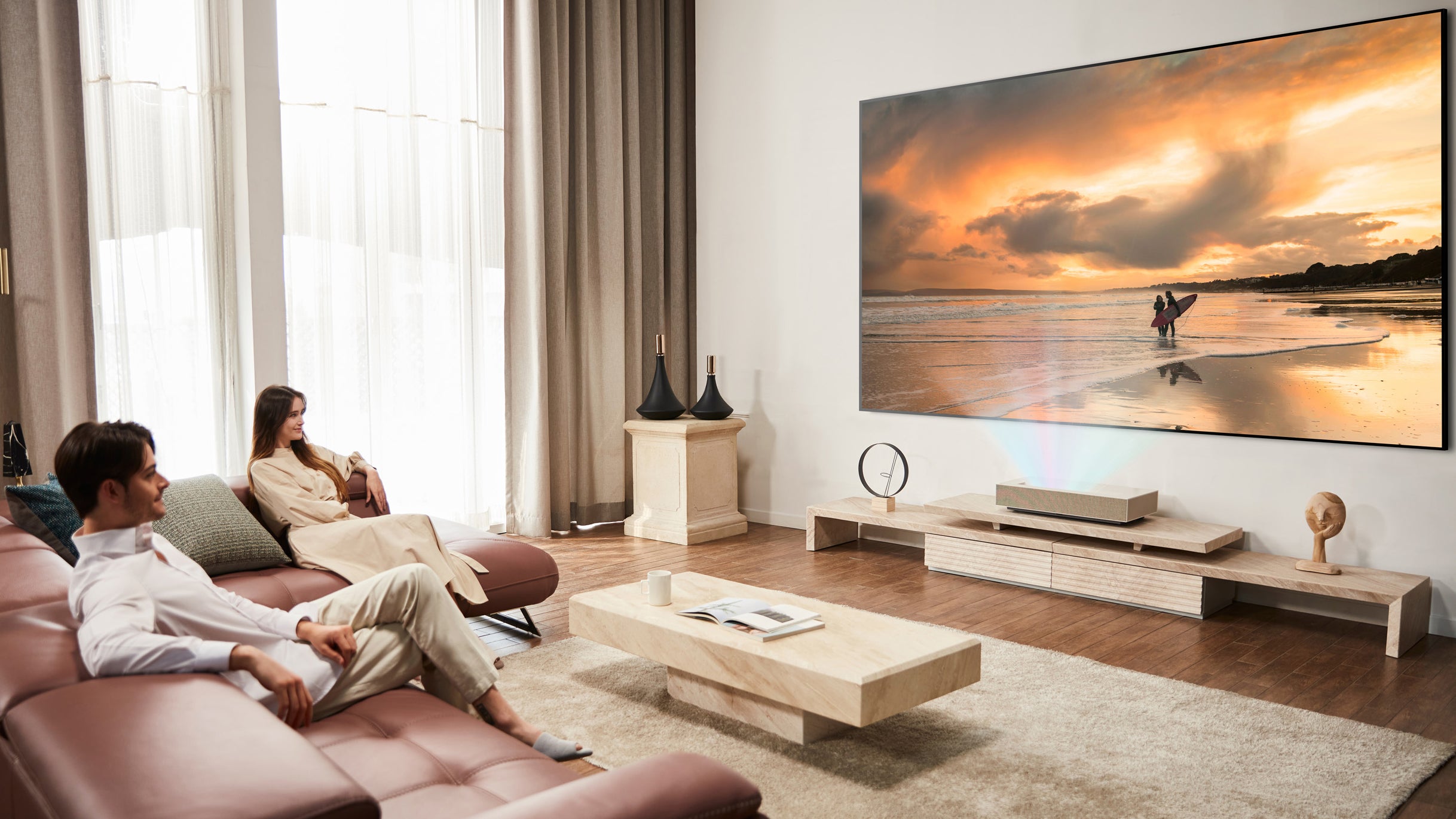 LG’s New Short Throw Projector Creates a 100-Inch Image Just Four Inches From a Wall
