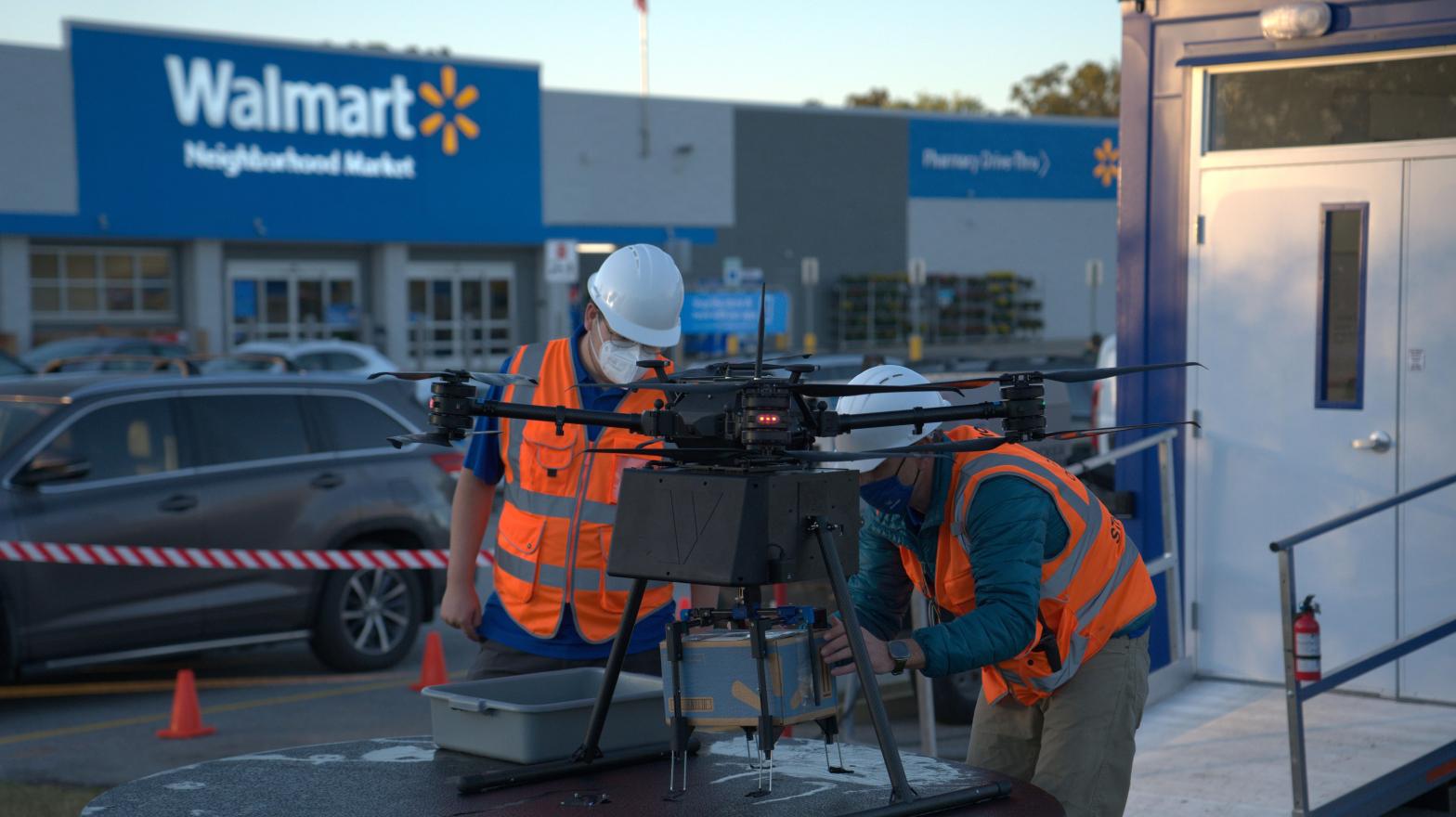 Walmart is expanding its collaboration with DroneUp to cover 34 areas in six states. (Photo: Walmart)