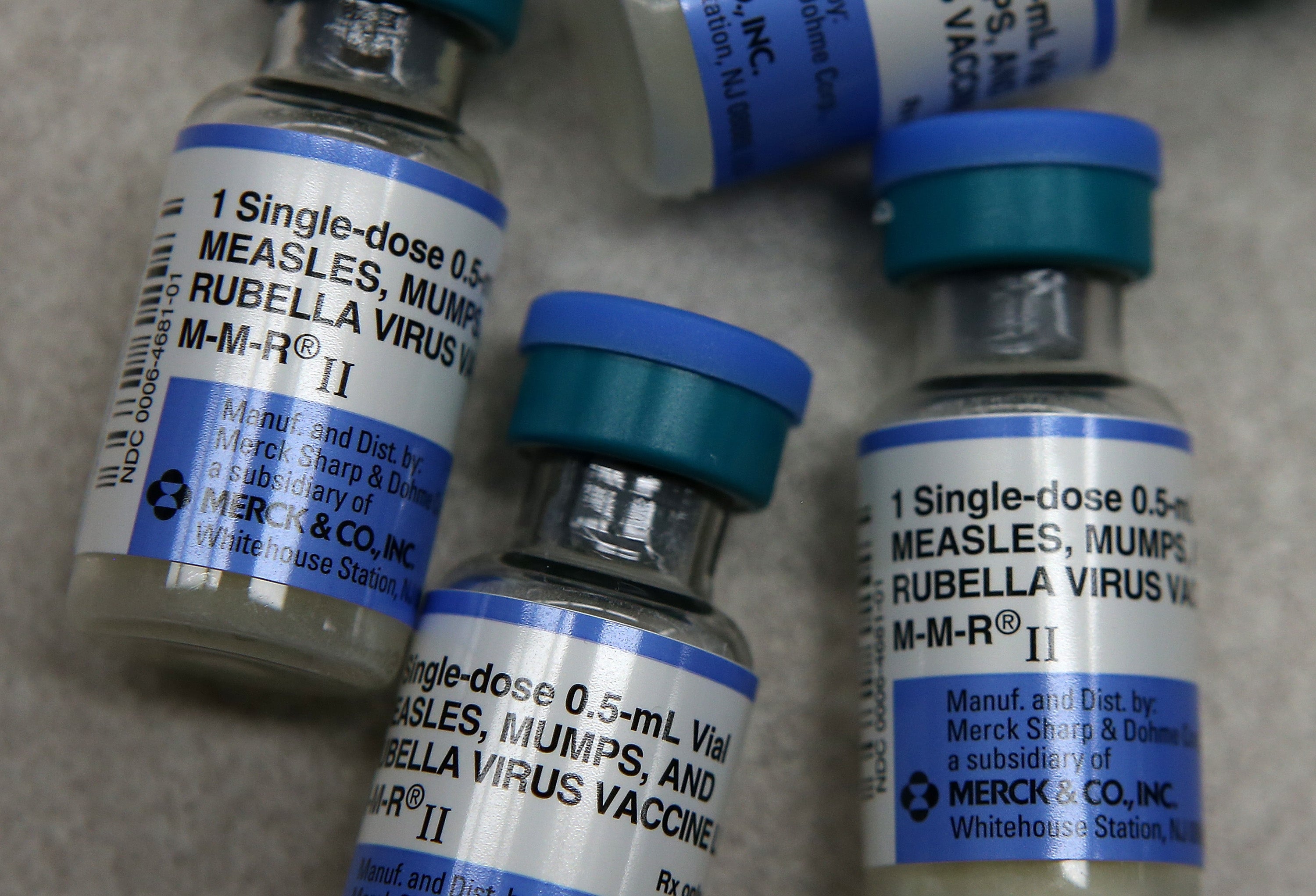 Vials of the highly effective combination measles, mumps, and rubella (MMR) vaccine. (Photo: Justin Sullivan, Getty Images)