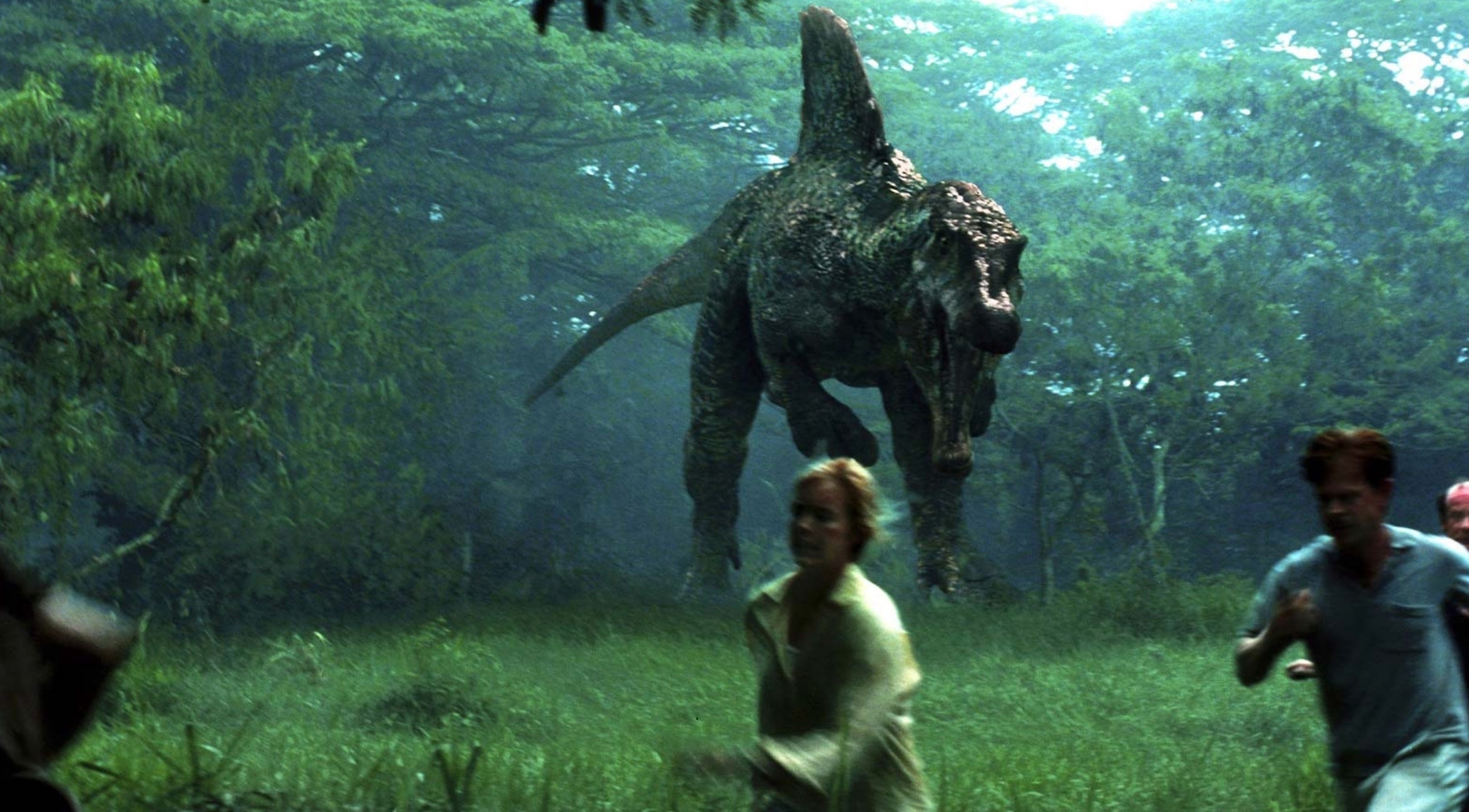 Spinosaurus chase. (Image: Universal Pictures)