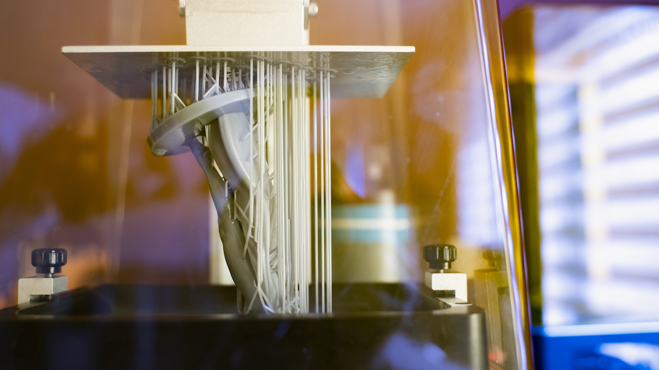 Closeup shot of 3d printing process