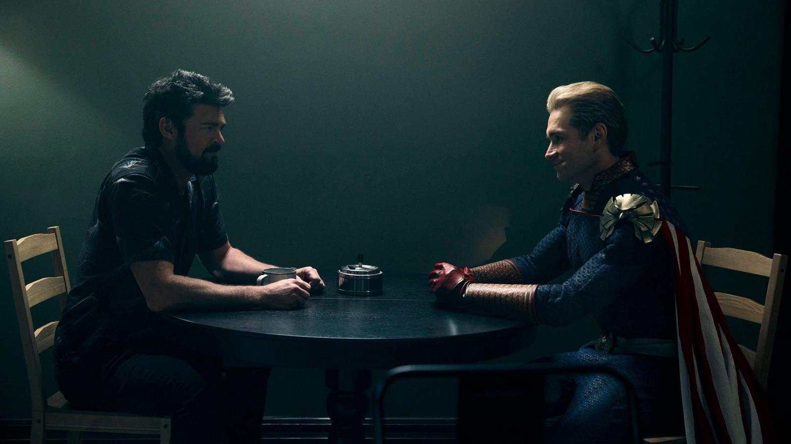 Guess who's the villain? SURPRISE! They both are! We love to see men be bad!!! (Image: Prime Video)