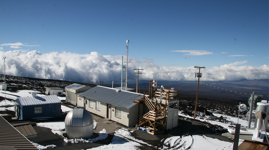The Mauna Loa Observatory in Hawaii is a benchmark site for measuring carbon dioxide, or CO2.  (Photo: NOAA)