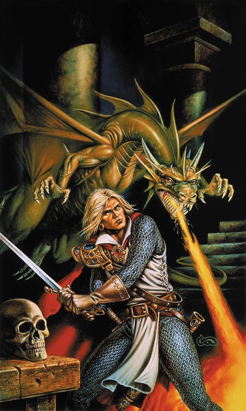 Caldwell's full cover art. Note: Since this was the cover to the PC game, it depicts a generic warrior, not one of the book characters. (Image: Wizards of the Coast)