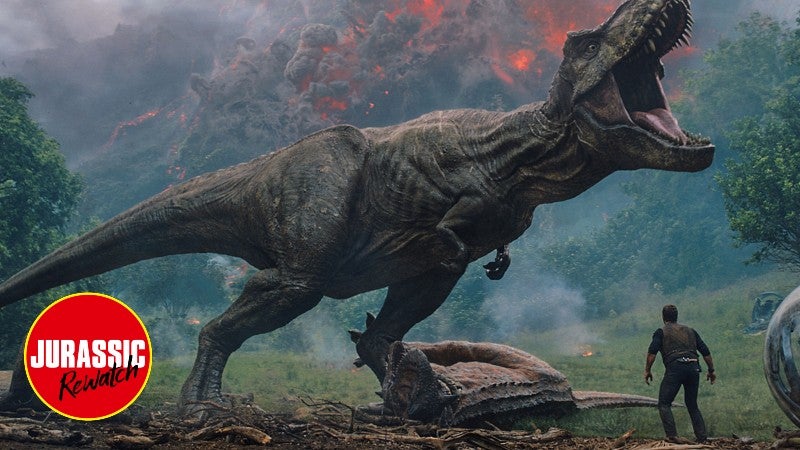 The T-Rex is mostly an afterthought in Fallen Kingdom. (Image: Universal)