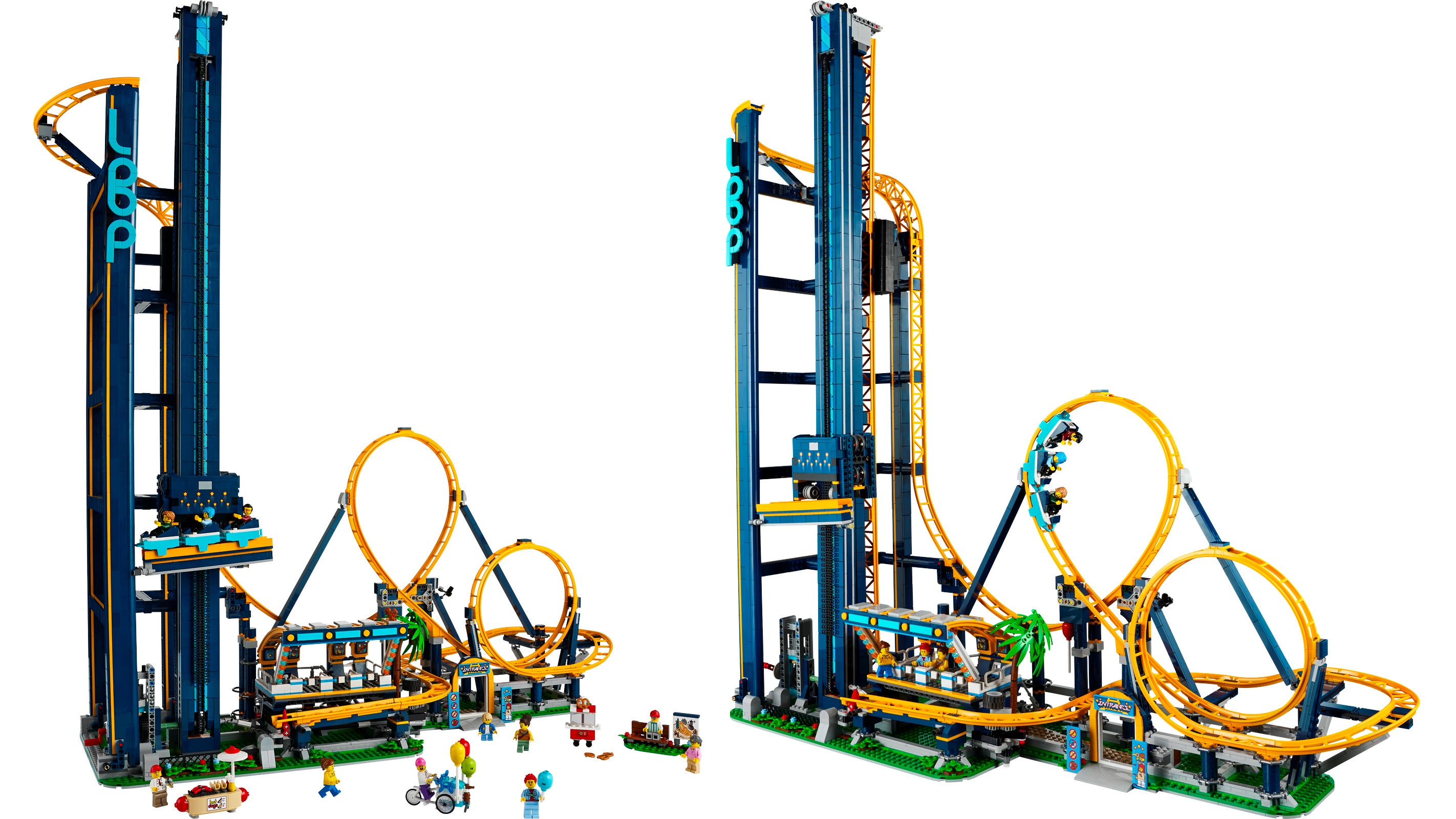 LEGO Roller Coaster Launches Minifig Riders From a Three-Foot Tower Through Two Full Loops