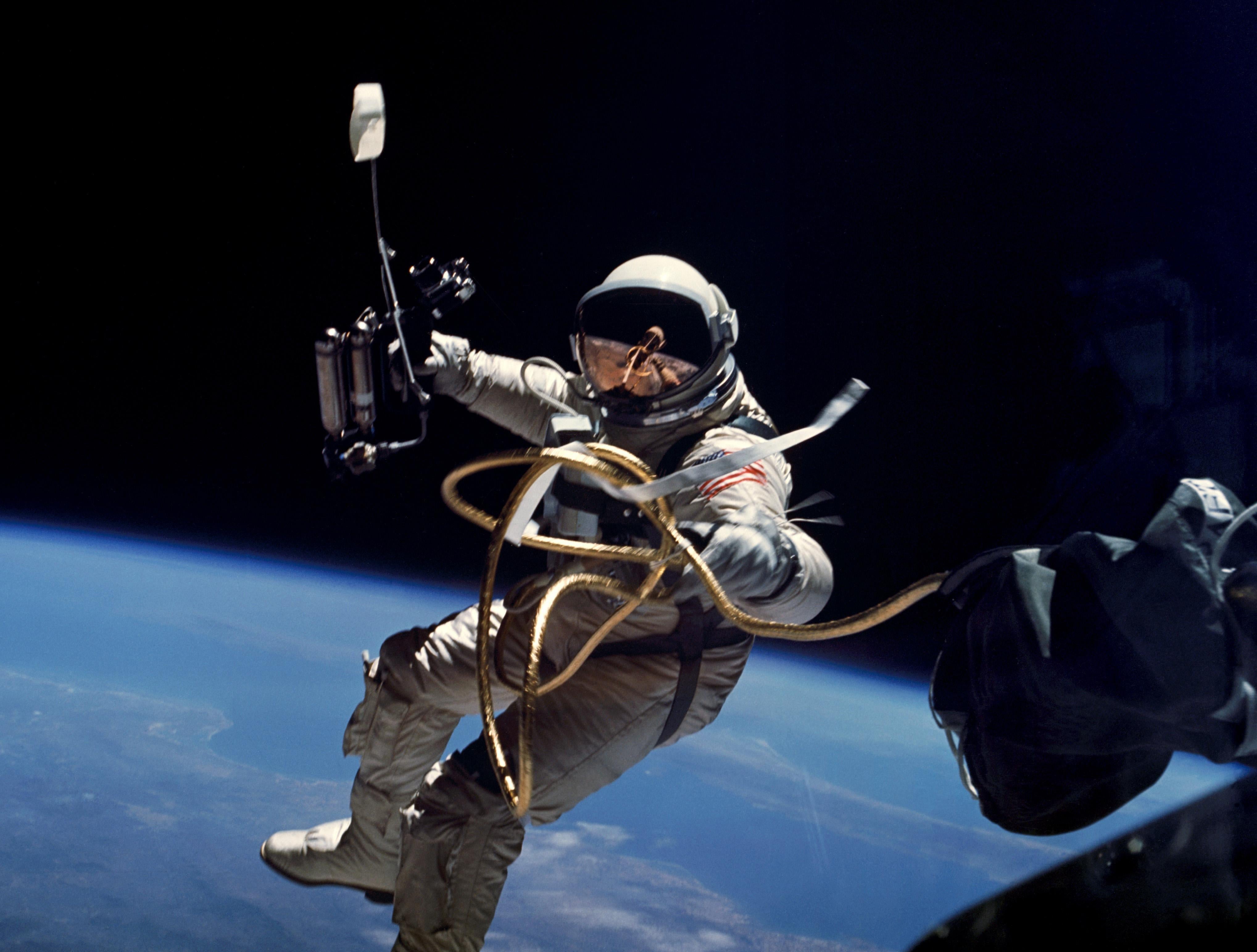 NASA astronaut Ed White during the first U.S. spacewalk in 1965. 