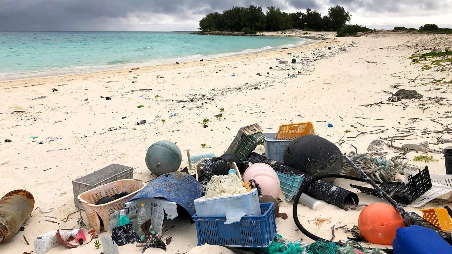 Plastic and other debris on the beach on Midway Atoll in the Northwestern Hawaiian Islands.  (Photo: Caleb Jones, AP)
