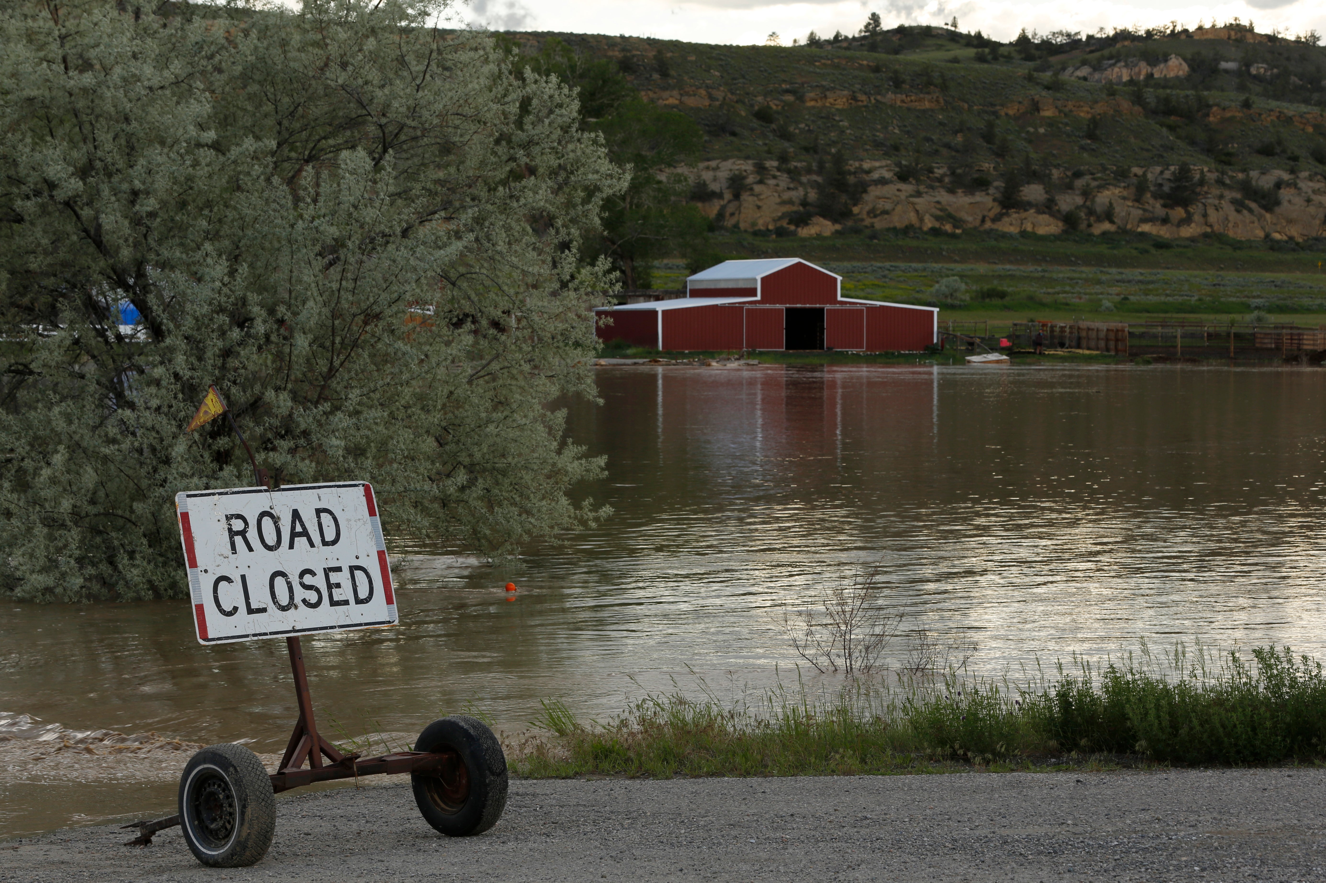 Floodwaters are seen along the Clarks Fork Yellowstone River near Bridger, Mont., on Monday, June 13, 2022.  (Photo: Emma H. Tobin, AP)