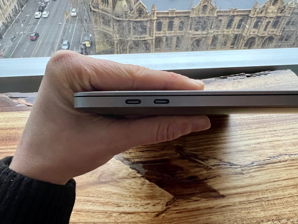 Two sad ports on the side of the M2 MacBook Pro