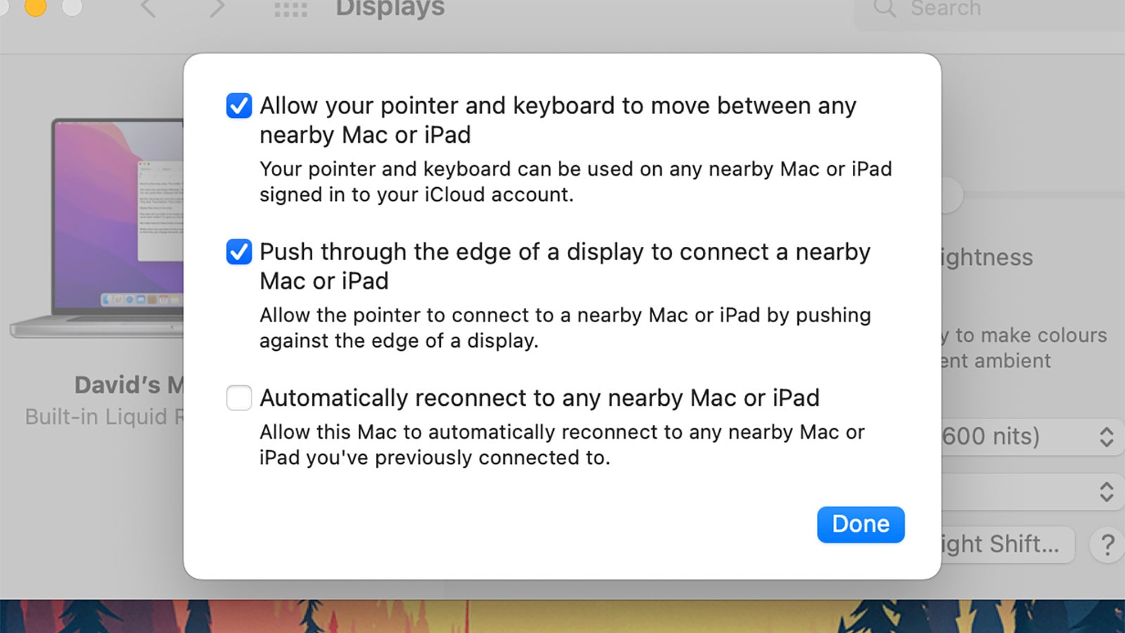 Setting up Universal Control on macOS. (Screenshot: macOS)