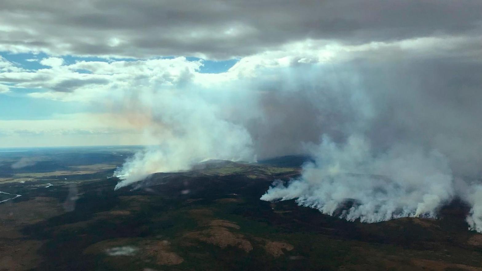 The east side of the East Fork Fire is seen near St. Mary's, Alaska in early June.  (Photo: BLM Alaska Fire Service, AP)