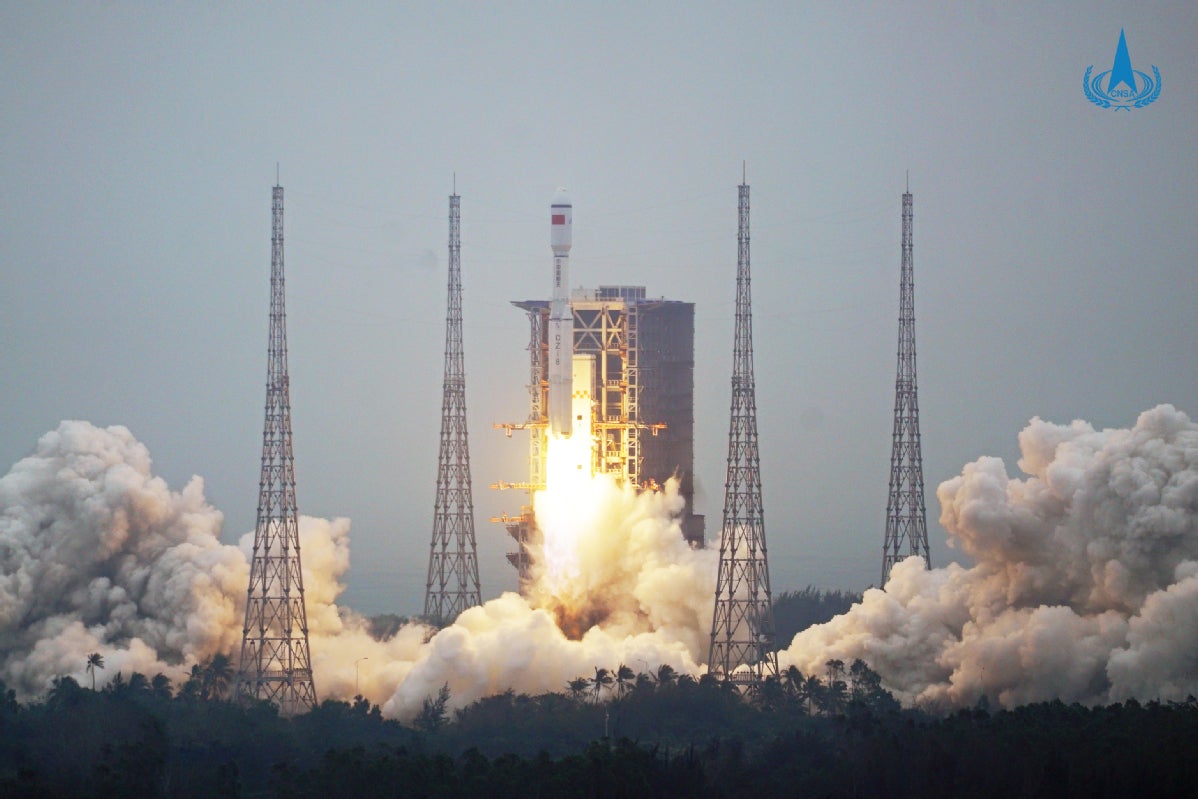 The inaugural launch of China's Long March 8 rocket, on December 22, 2020.  (Photo: China National Space Administration)