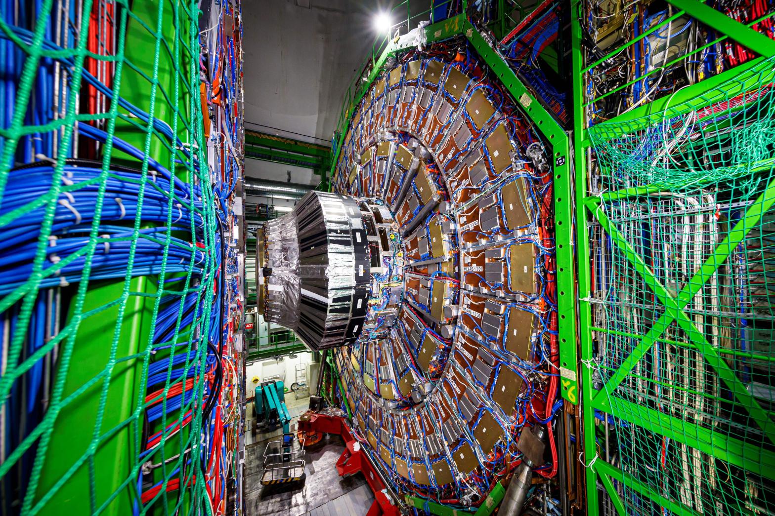 The Compact Muon Solenoid (CMS) detector in a tunnel of the Large Hadron Collider. (Photo: VALENTIN FLAURAUD/AFP, Getty Images)