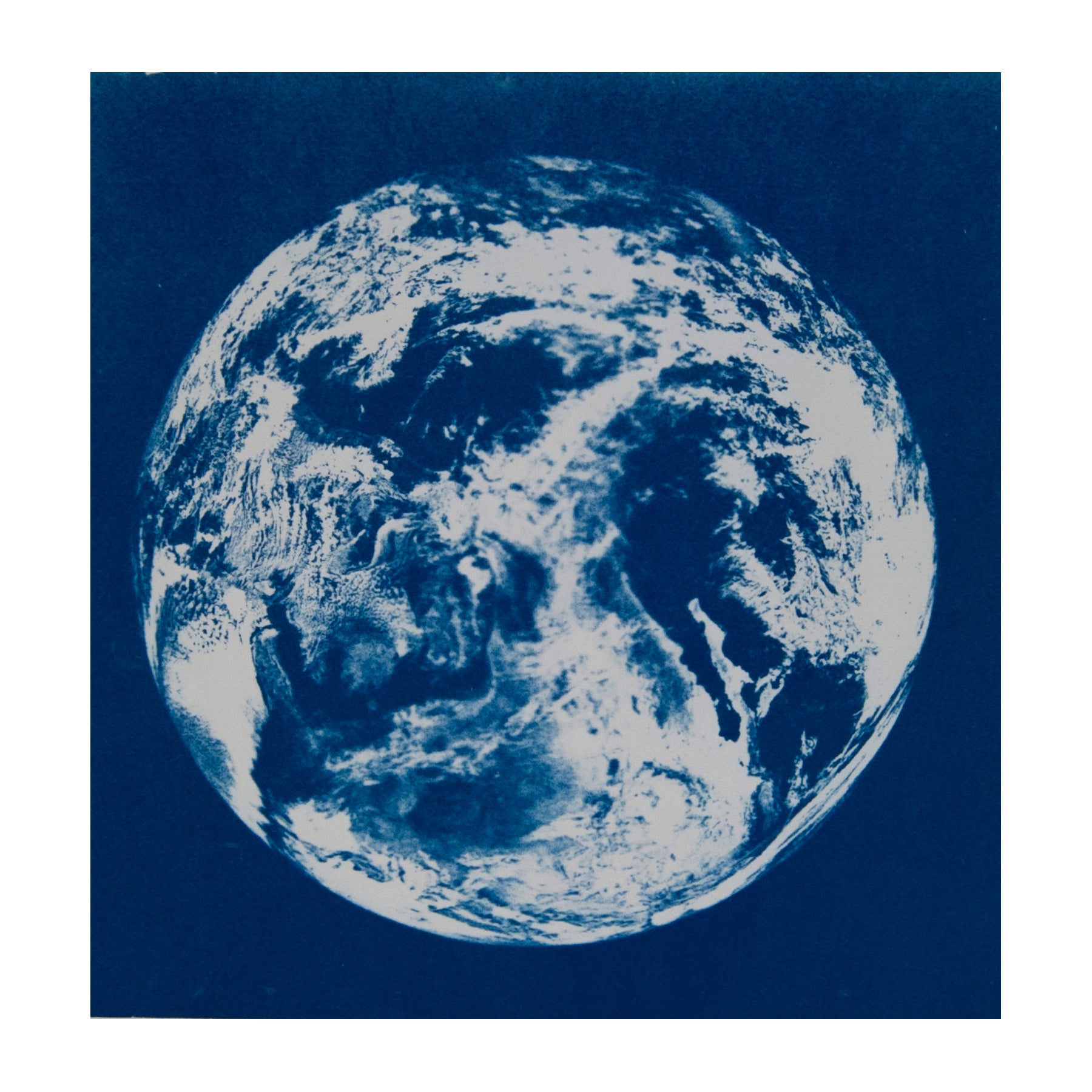 A cyanotype print of the Earth. (Image: © Lynda Laird)