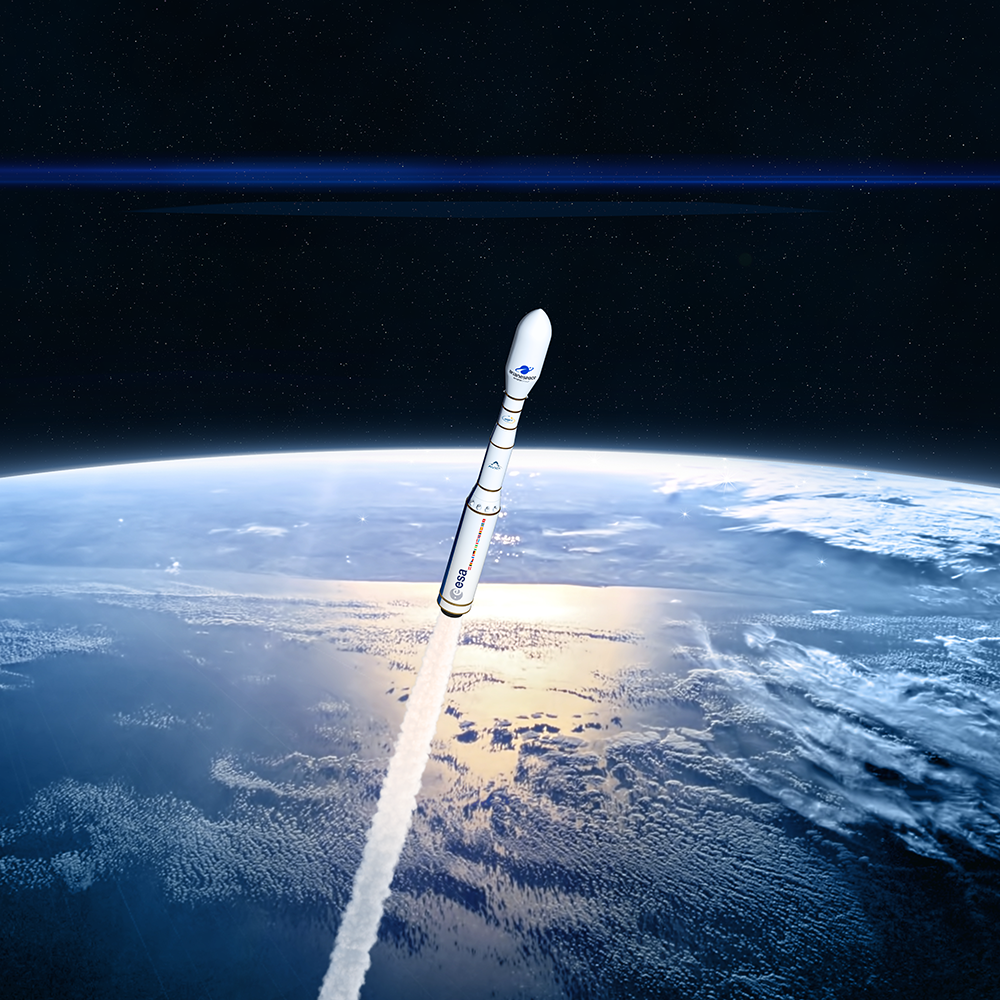 Conceptual image showing a Vega-C launch.  (Image: Arianespace)