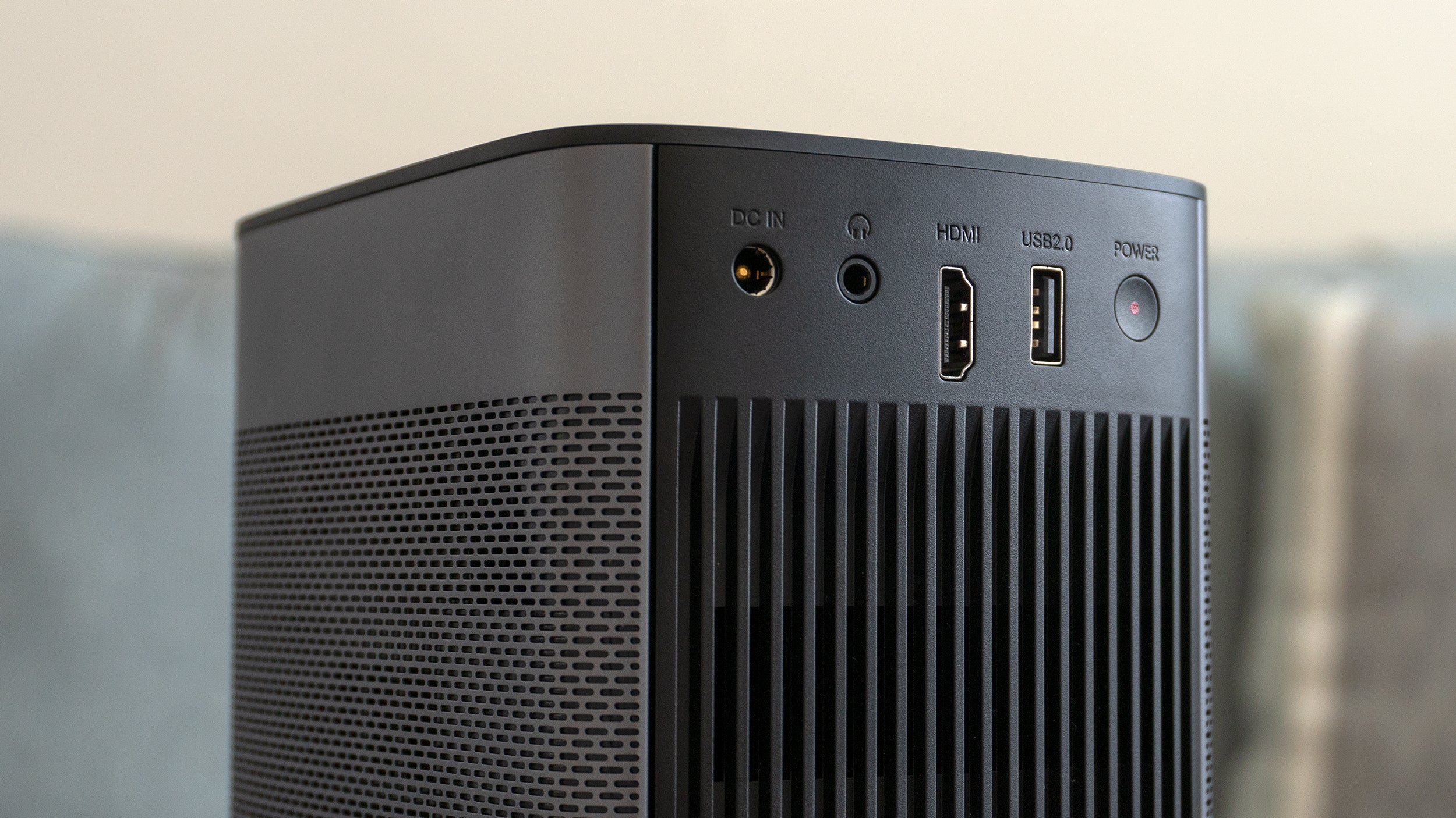 Connectivity on the XGIMI Halo+ is basic, with an HDMI port, a headphone jack, and a USB 2.0 port that can be used to attach storage drives full of non-streaming content. (Photo: Andrew Liszewski | Gizmodo)