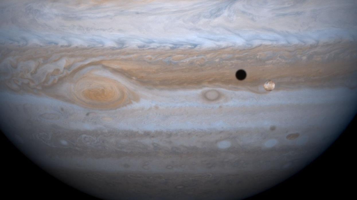 A Cassini image of Io passing in front of Jupiter.  (Image: NASA/Newsmakers, Getty Images)
