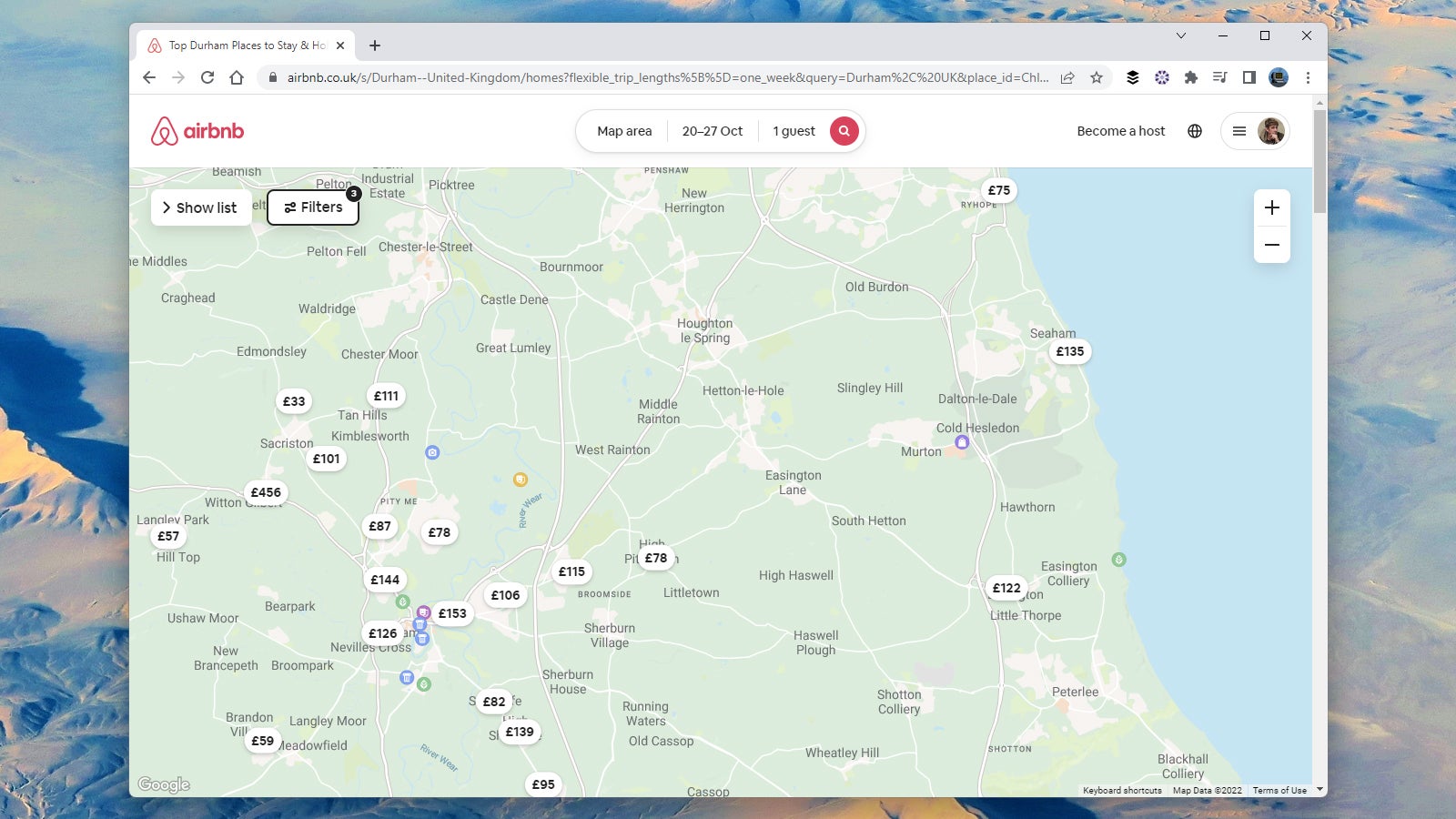 Use the map as a way of discovering new destinations. (Screenshot: Airbnb)