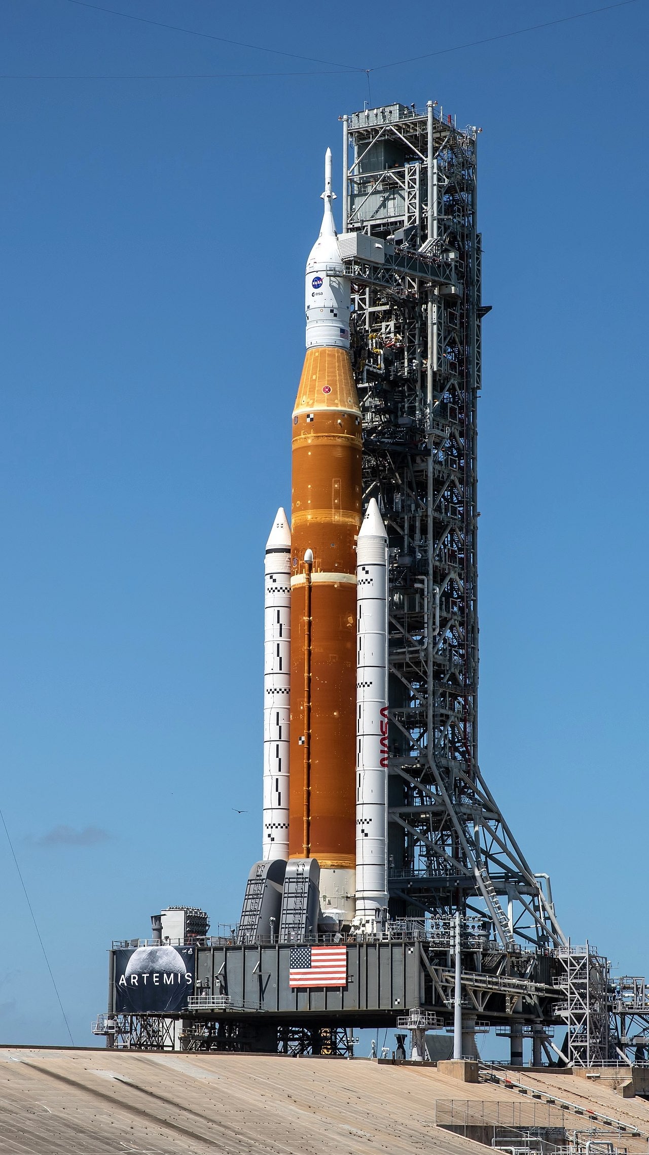 SLS on the launch pad at Kennedy Space Centre in Florida, March 18, 2022.  (Photo: NASA/Kim Shiflett)