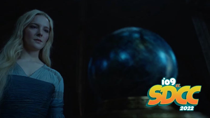 Galadriel (Morfydd Clark) and a very familiar object in The Rings of Power (Image: Prime Video)