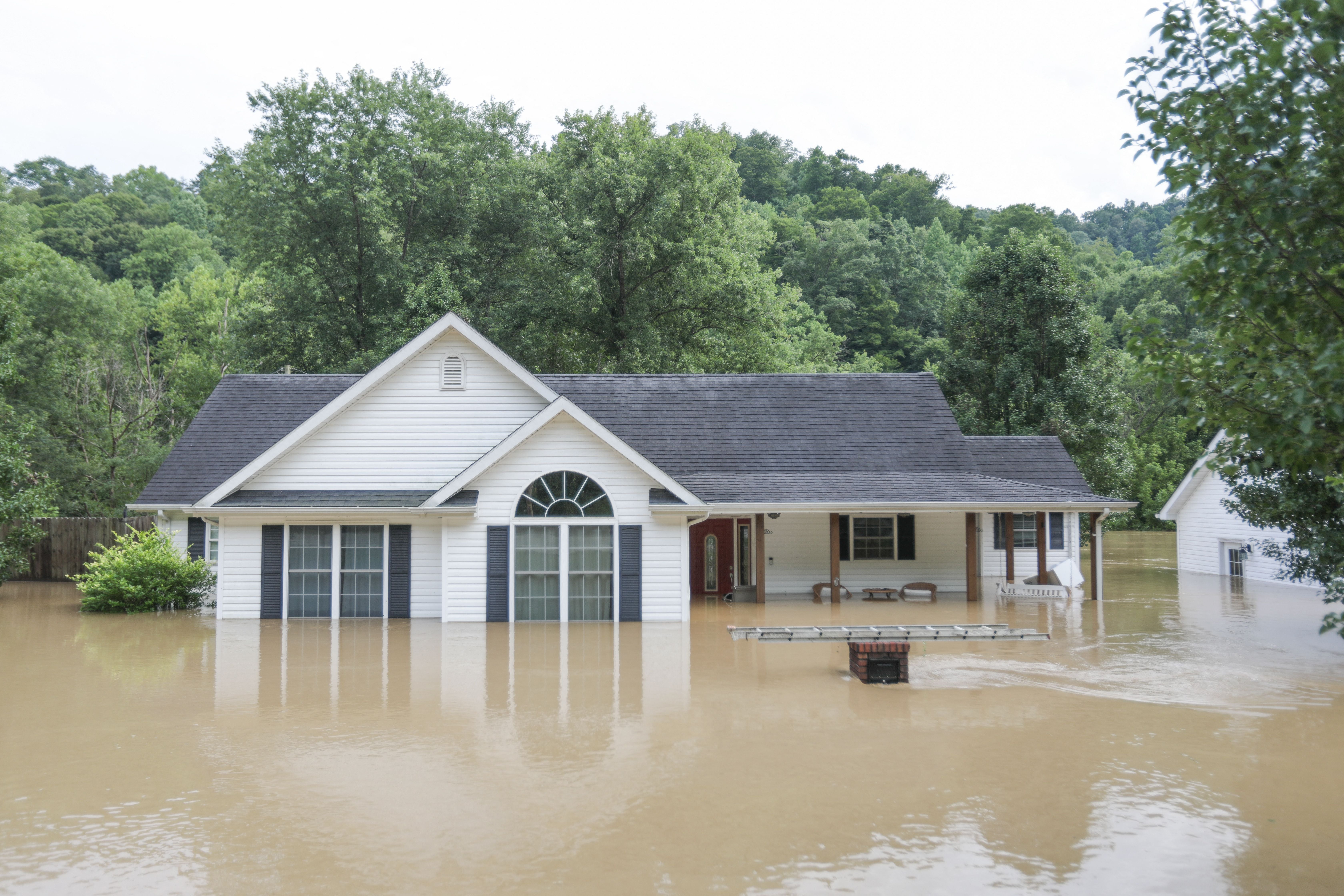 A house submerged in Jackson.  (Photo: Leandro Lozada / AFP, Getty Images)