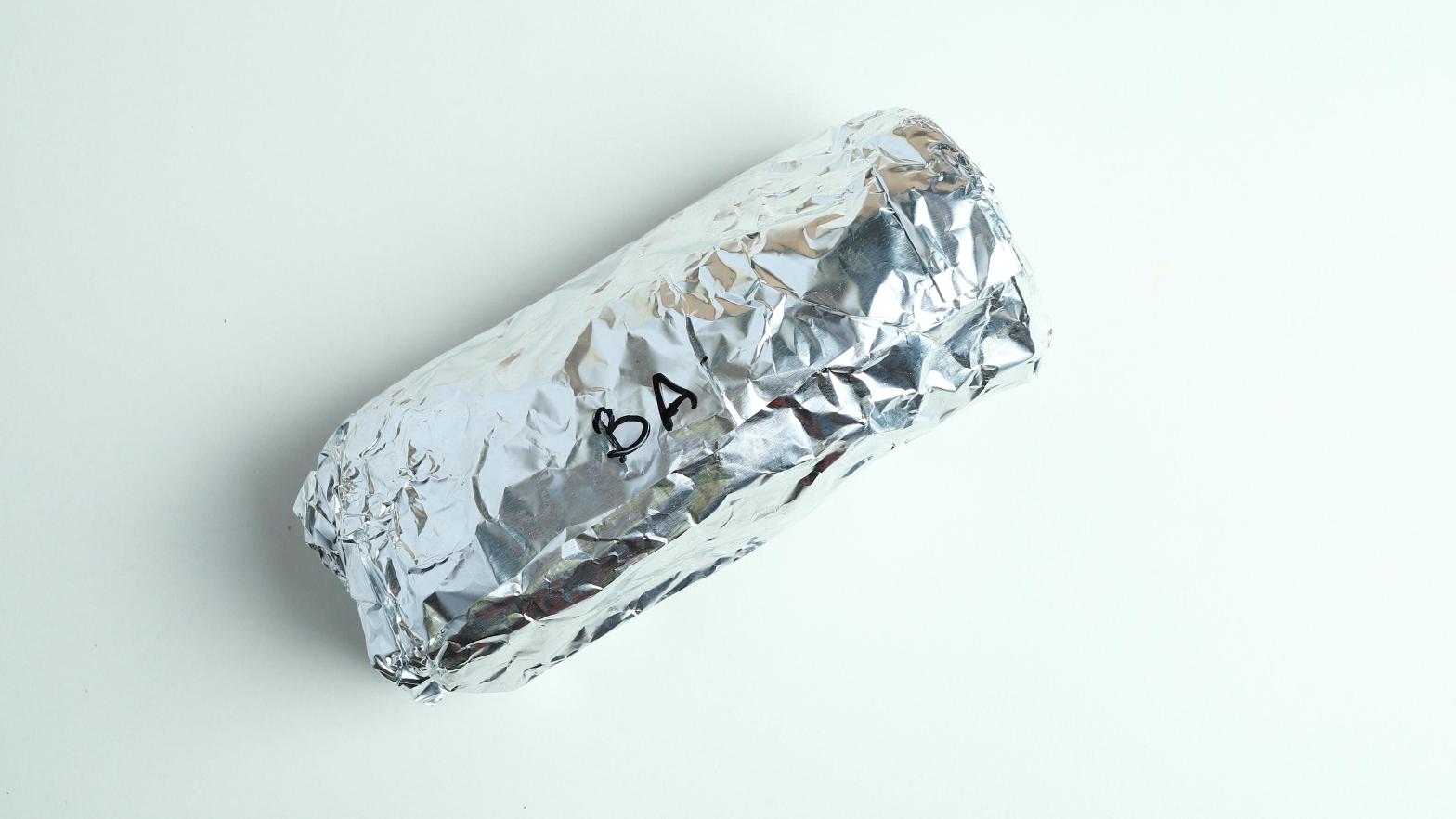 As long as the burrito isn't still inside, you can probably recycle this aluminium foil. In New York City, you wouldn't even have to clean it off. (Photo: AZFAR ARTS, Shutterstock)