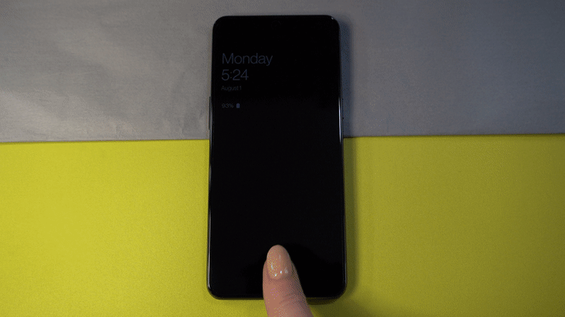The OnePlus 0 T's fingerprint unlock is still pretty fast. (Gif: Florence Ion / Gizmodo)