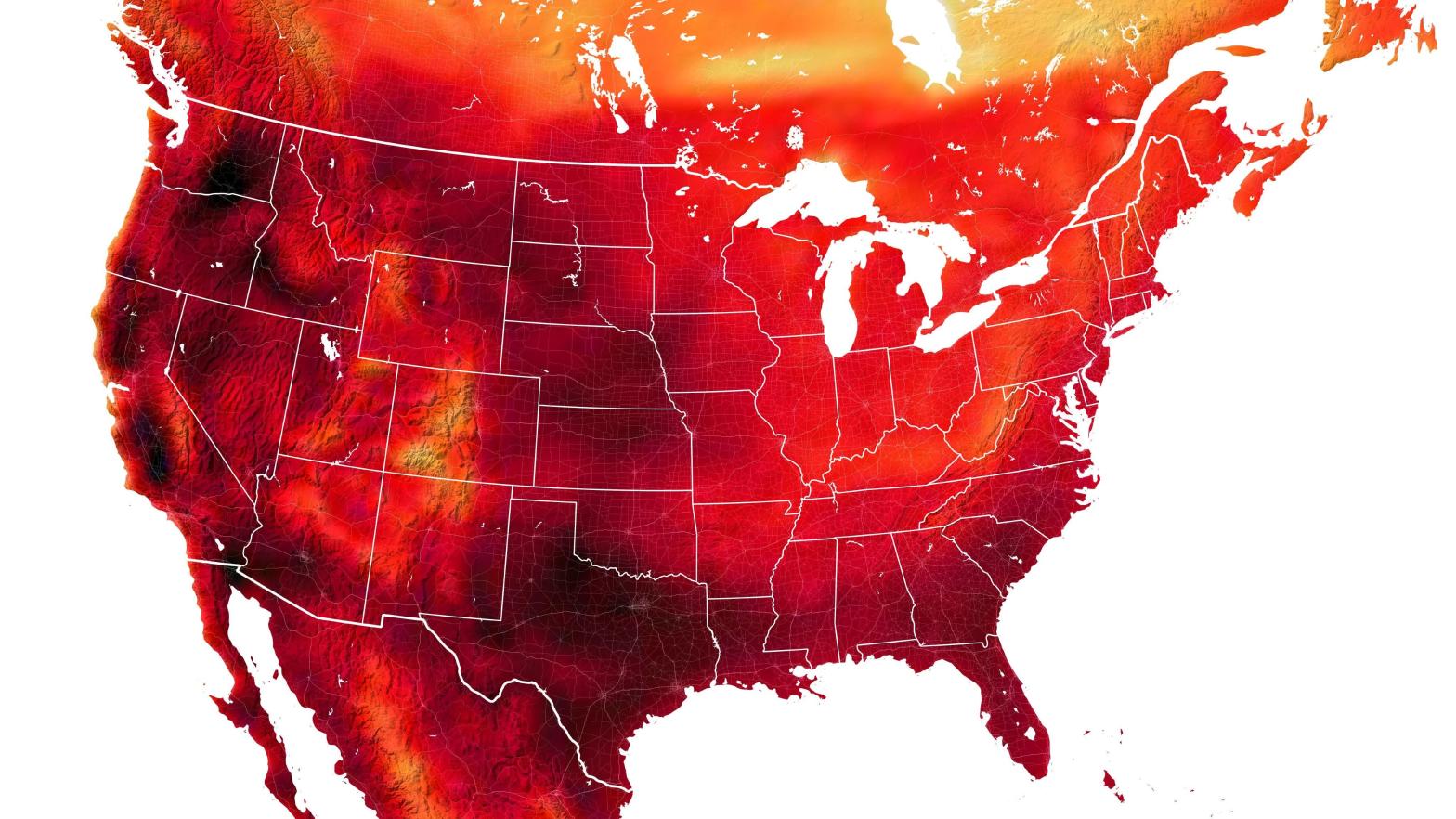 Air temperature map of the U.S. on July 31, 2022.  (Image: NASA)