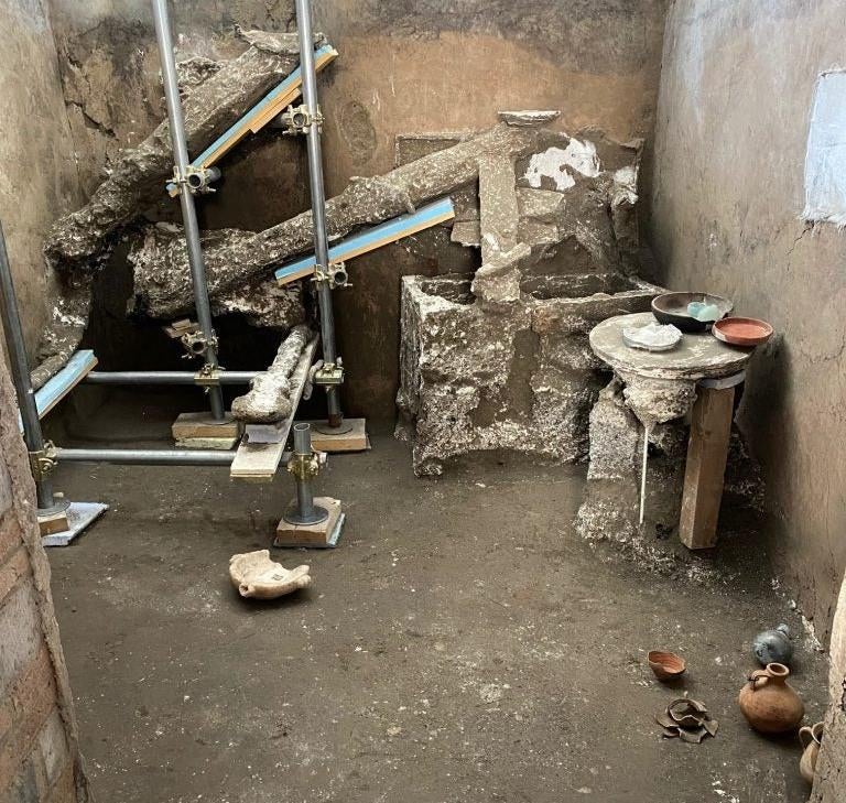 The archaeological site in the House of the Lararium. (Photo: Courtesy of the Archaeological Park of Pompeii)
