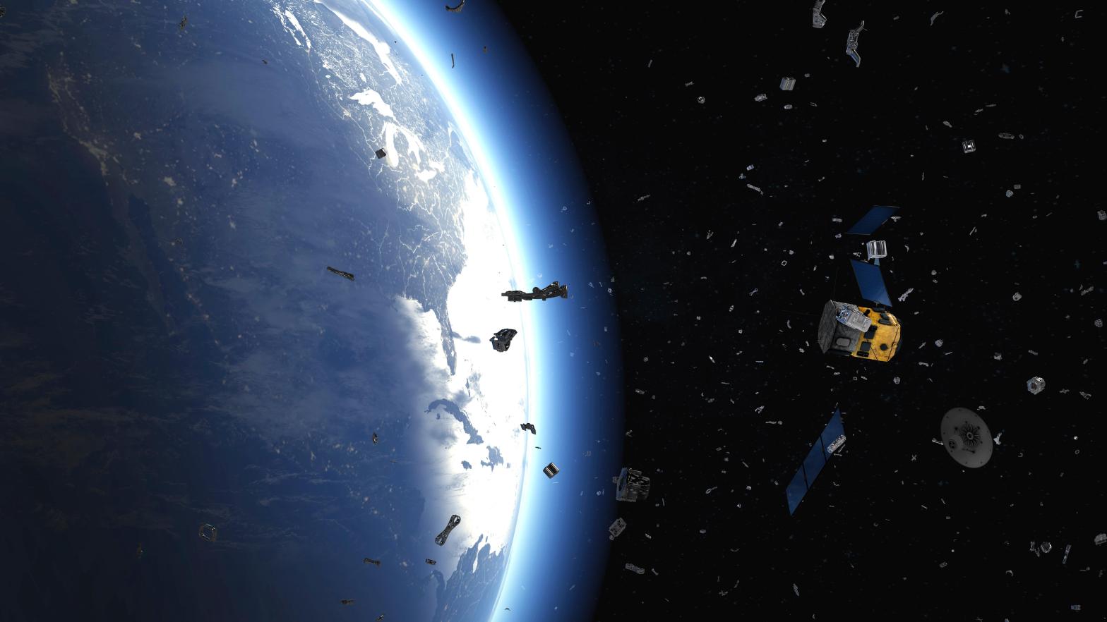 Artist's depiction of space debris orbiting Earth. (Illustration: Christoph Burgstedt/Science Photo Library, AP)