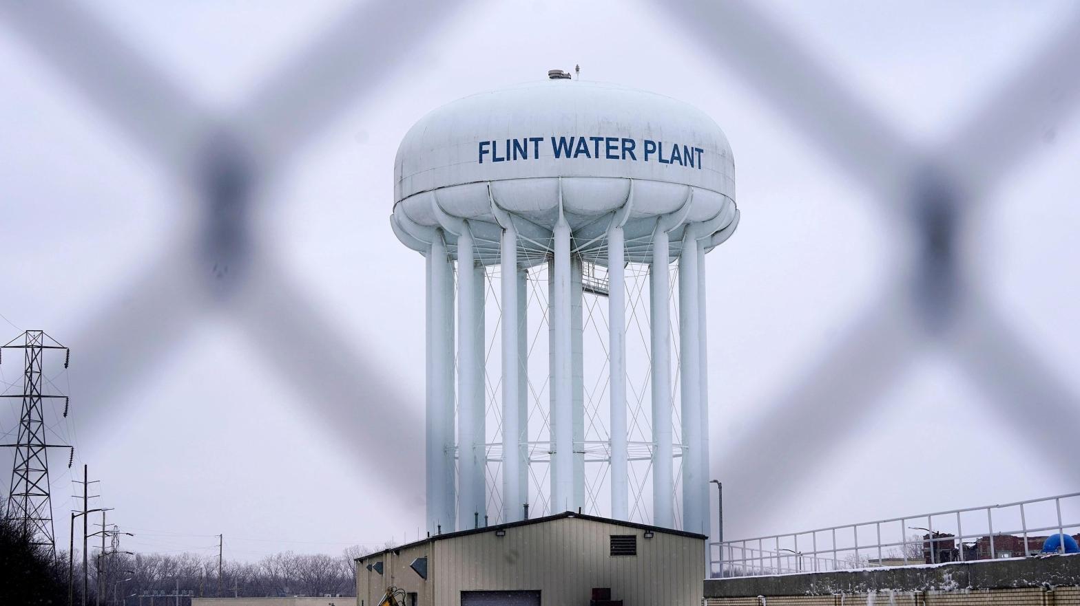 The Flint water plant tower in Flint, Michigan. (Photo: Carlos Osorio, AP)