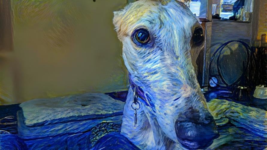 Sometimes, I prefer my dog to look a little bit more like a Pieter Bruegel artwork, and thanks to AI, that possibility is at my fingertips. (Image: Kyle Barr/Deep Dream Generator)