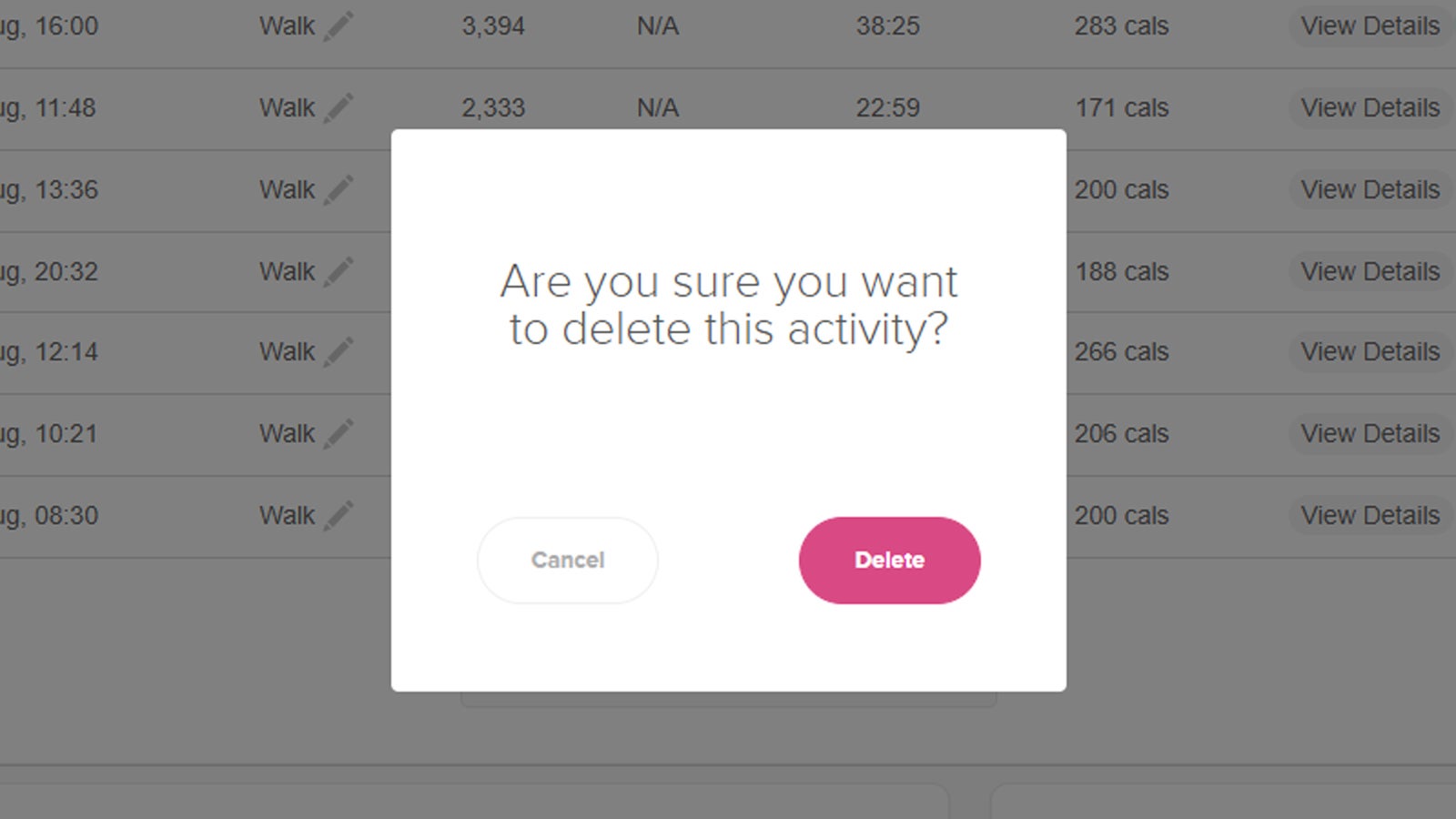 Erasing step data from the Fitbit dashboard on the web. (Screenshot: Fitbit)