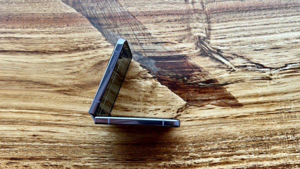 The Z Flip4 half folded at a different angle