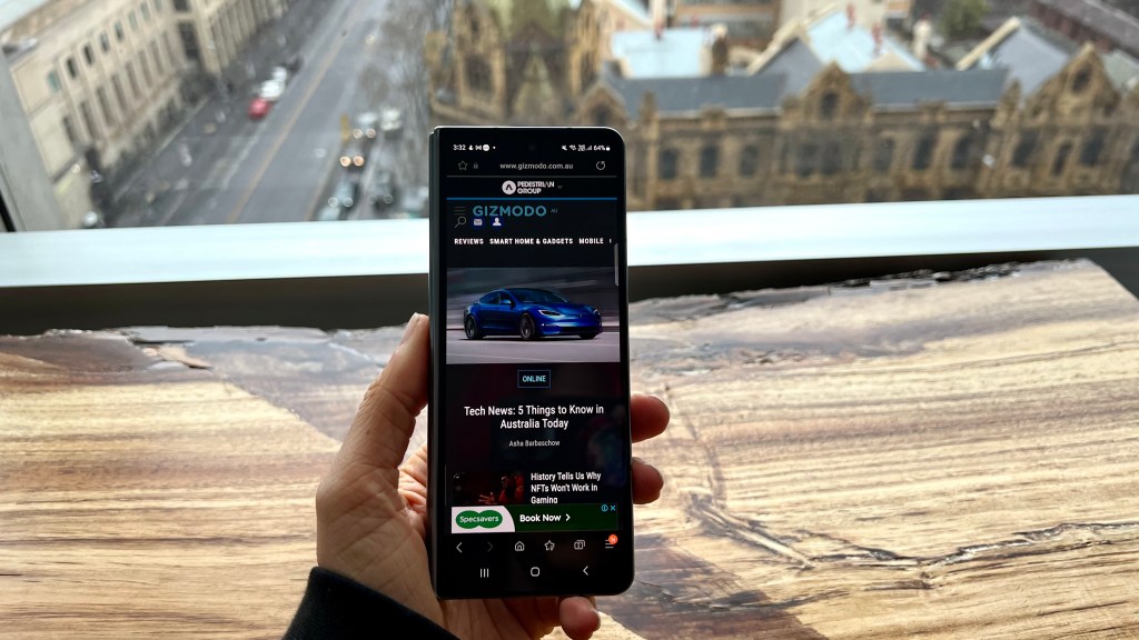 The front screen of the Samsung Galaxy Z Fold4