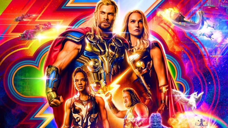 A new poster for Thor: Love and Thunder for its streaming debut. (Image: Marvel Studios)