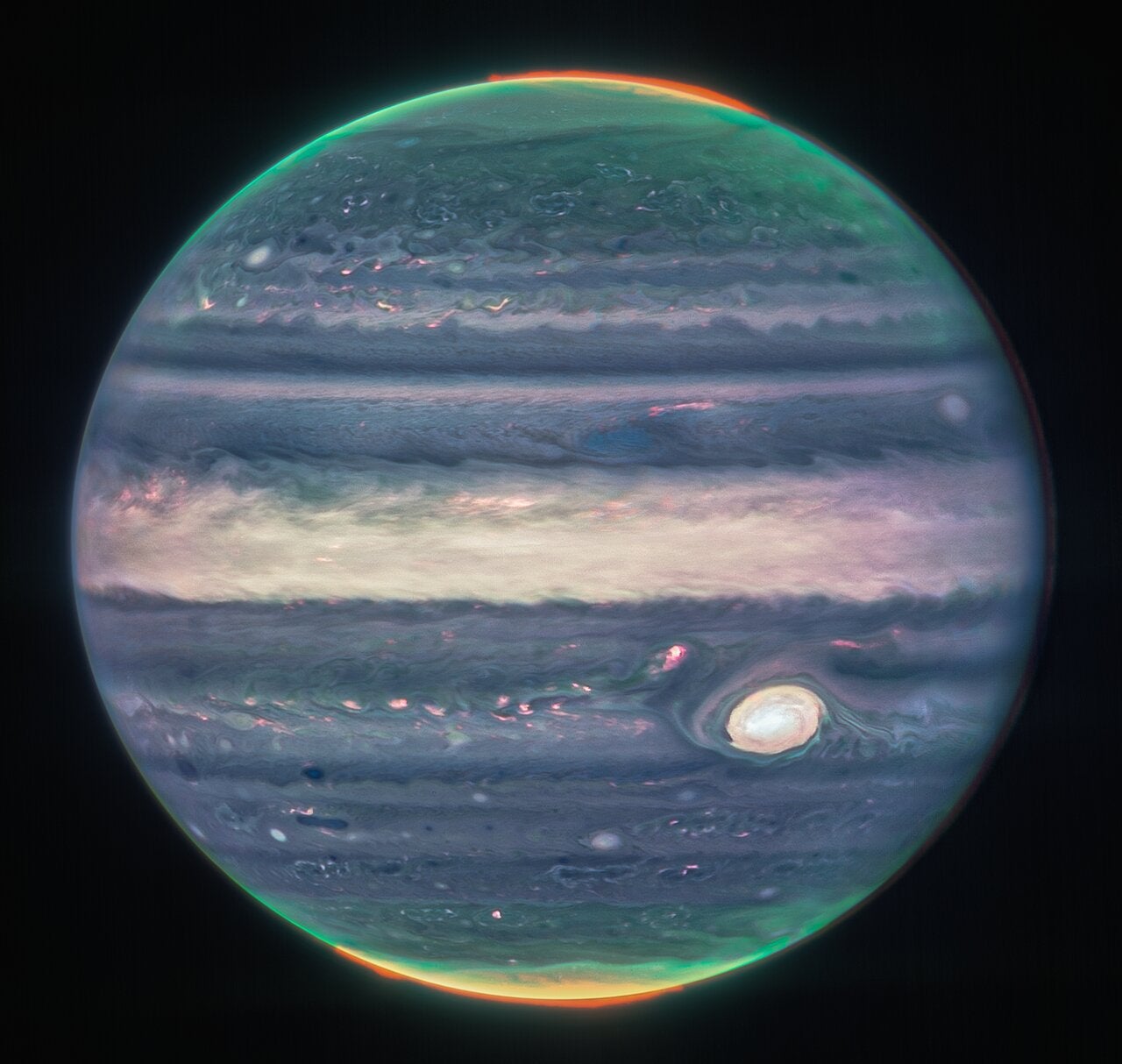 Citizen scientist Judy Schmidt helped translate the Webb data to the final images. (Image: NASA, ESA, CSA, Jupiter ERS Team; image processing by Judy Schmidt.)