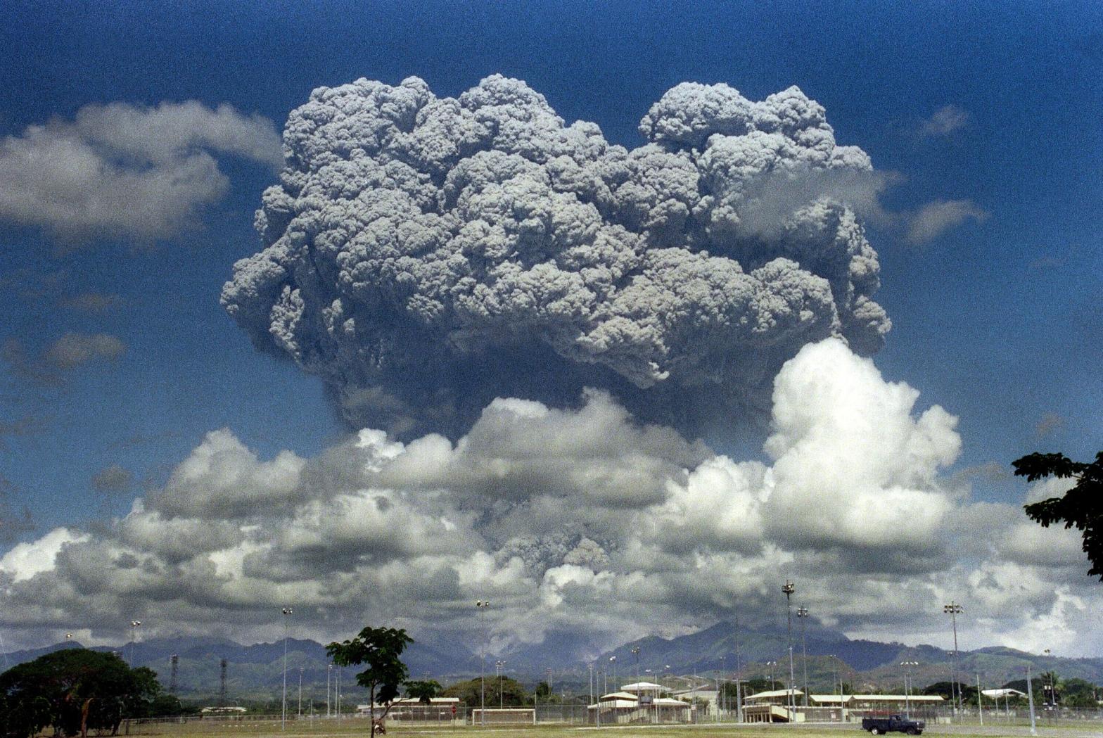 The eruption of Mount Pinatubo on June 15, 1991 in the Philippines was the second largest volcanic eruption of the 20th century.  (Photo: ARLAN NAEG/AFP, Getty Images)