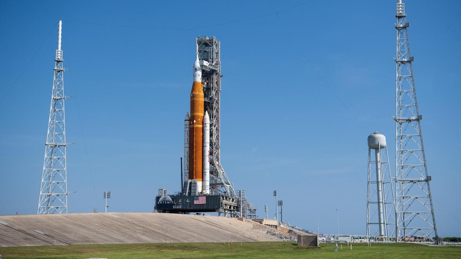 SLS on the launch pad at Kennedy Space Centre in Florida.  (Photo: NASA)