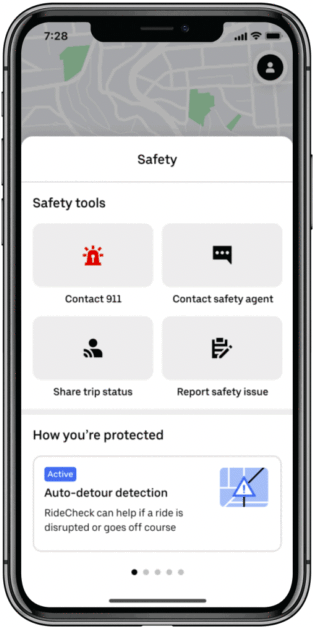 Uber's updated Safety Toolkit. (Image: Uber)