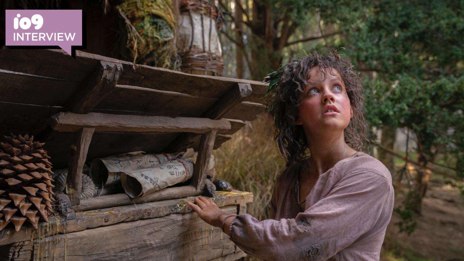 Harfoot Nori (Markella Kavenagh) sees something in the sky. (Photo: Ben Rothstein/Prime Video)
