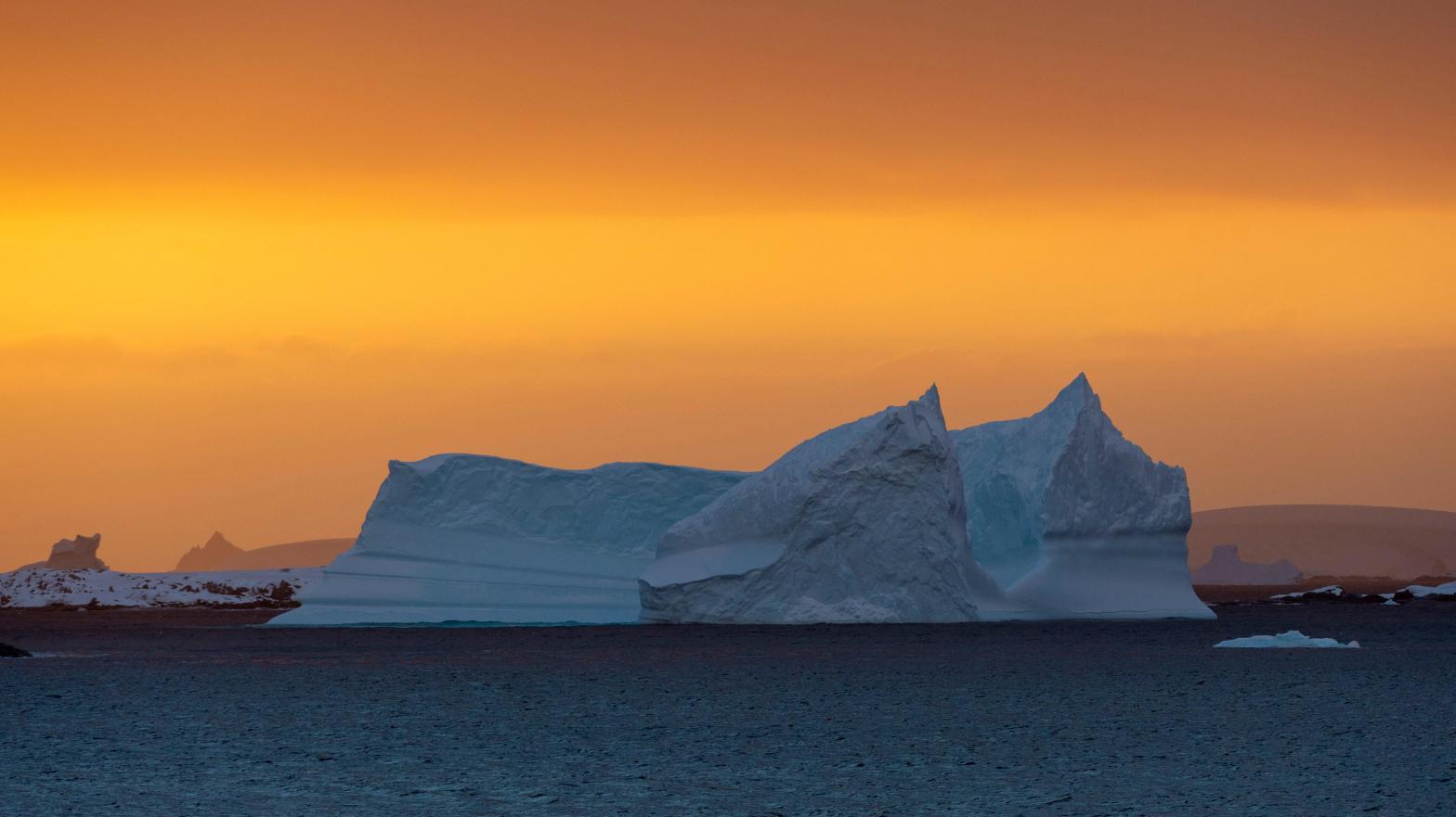 An Antarctic iceberg at sunset. (Photo: Sergio Pitamitz / VWPics, AP)