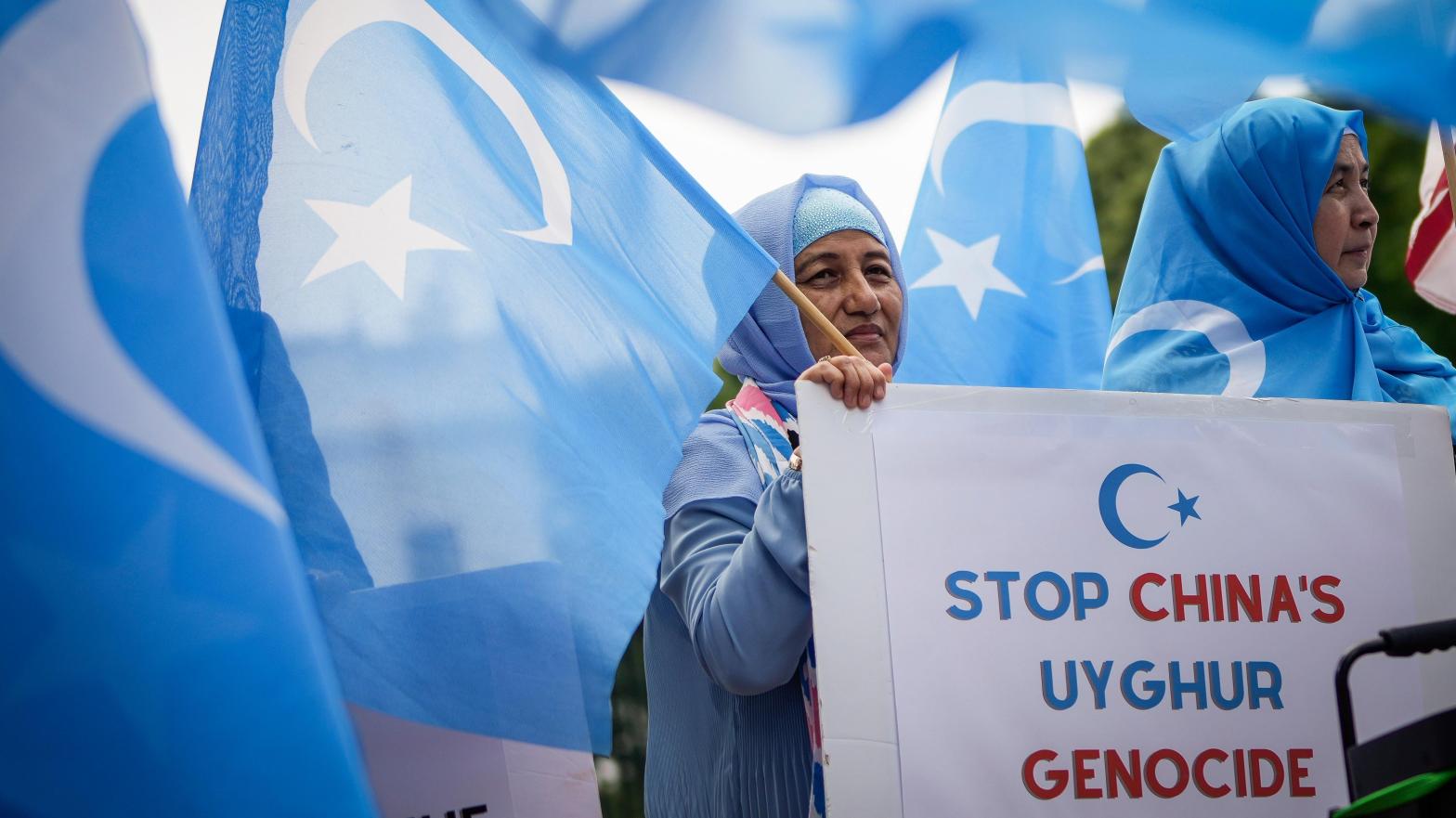Activists rallied in Washington DC last July asking governments to recognise East Turkestan as an occupied country. The Uyghur population in the Chinese Xinjiang province have been subject to brutal repressive tactics from the Beijing government. (Photo: Drew Angerer, Getty Images)