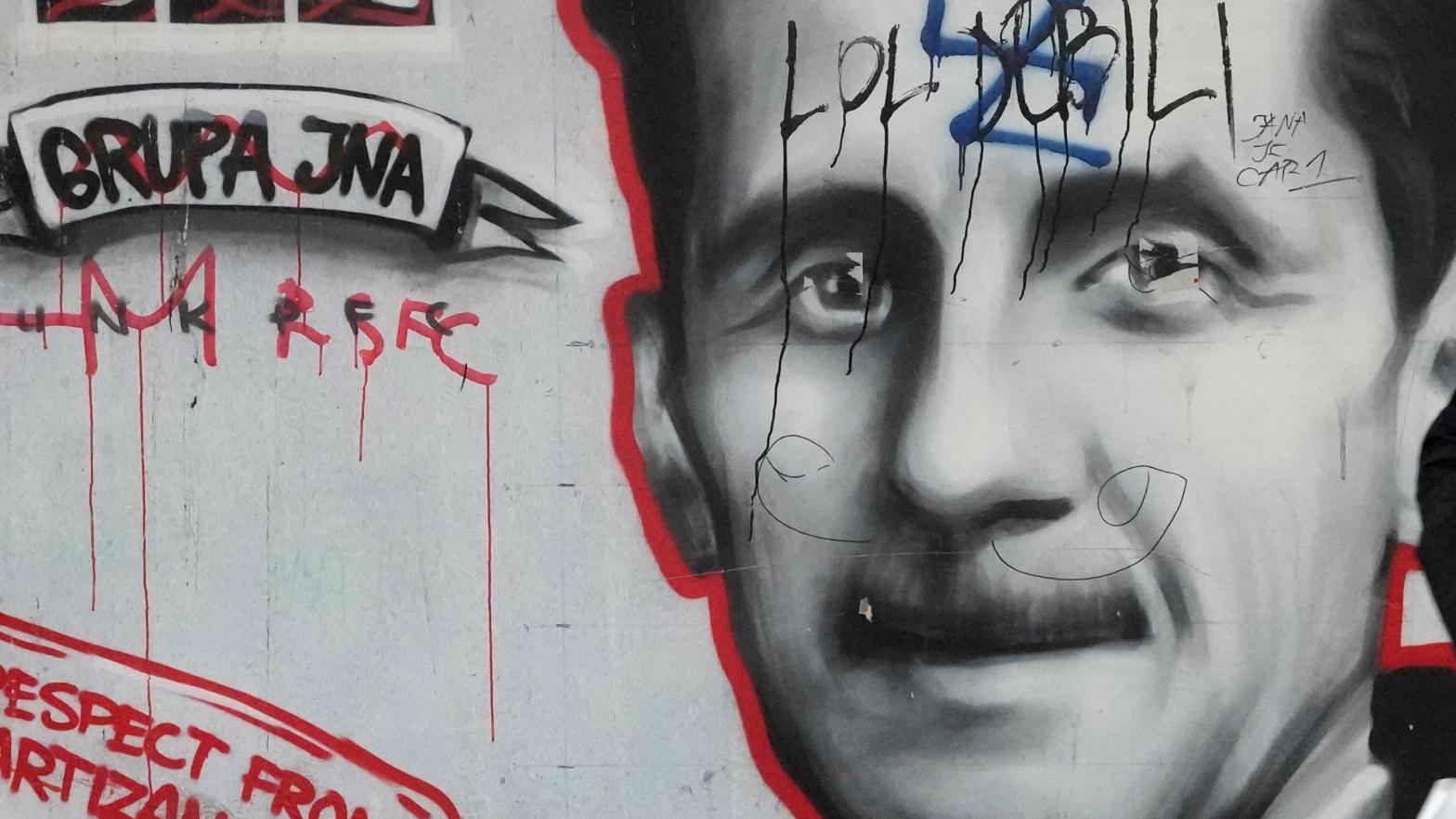 A mural depicting writer George Orwell, in Belgrade, Serbia, Wednesday, Jan. 12, 2022. (Photo: Darko Vojinovic, AP)