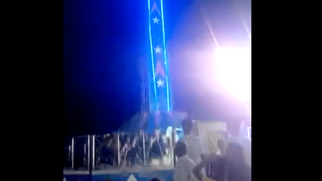 Terrifying Video Shows a Drop Tower Ride Malfunctioning at a Carnival in India