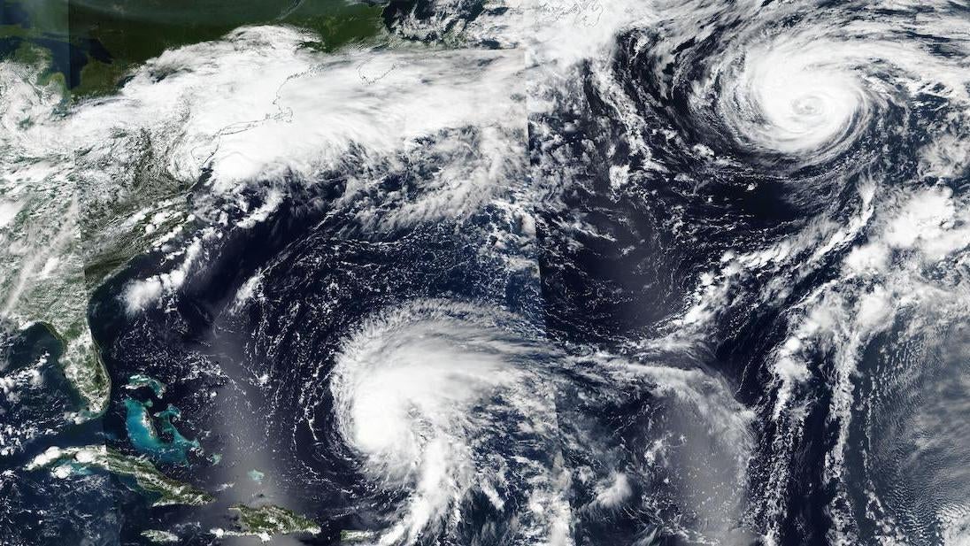 Image captured on 6 September 2022 by the VIIRS instrument aboard the joint NASA/NOAA Suomi NPP satellite, showing storms Earl and Danielle. (Image: NASA/NOAA, Other)