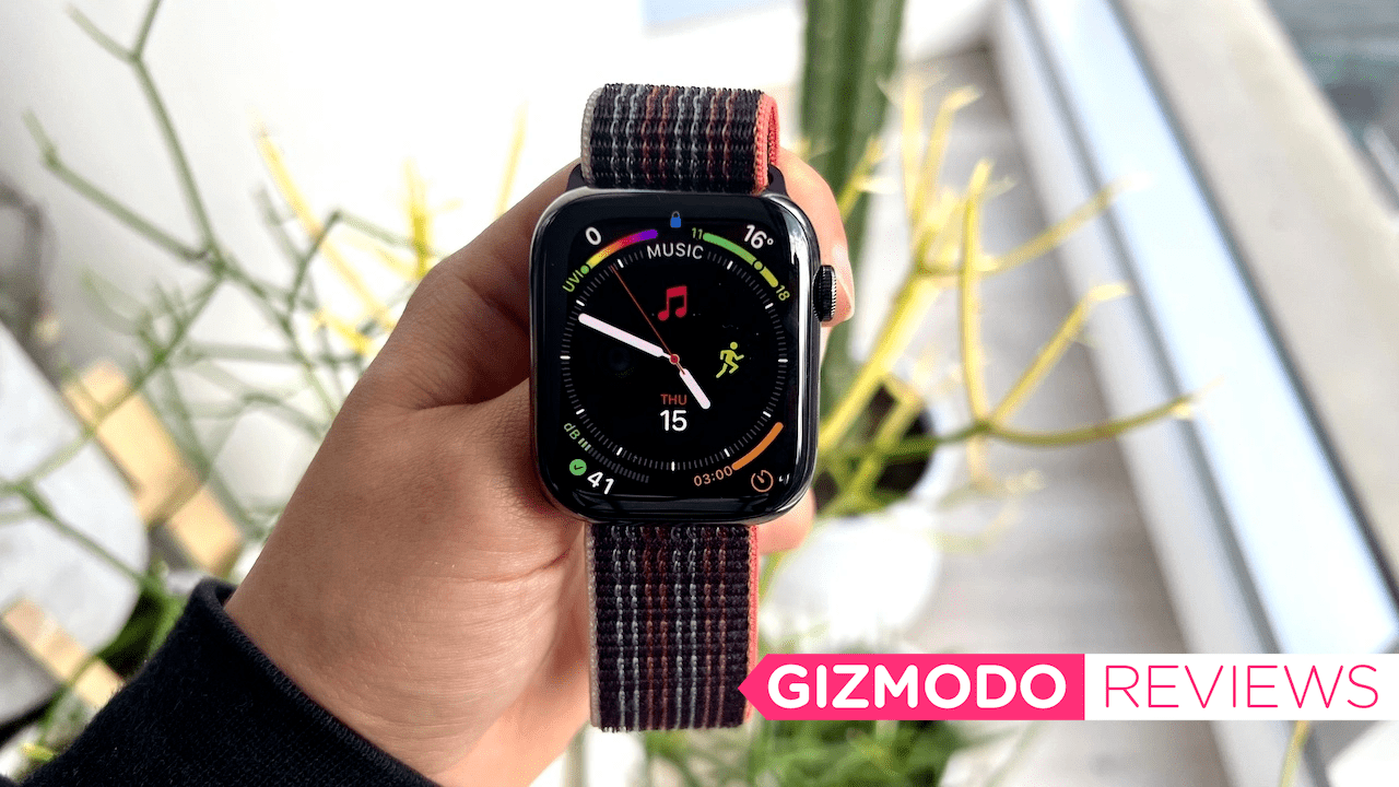 Apple Watch Series 8 in front of a plant