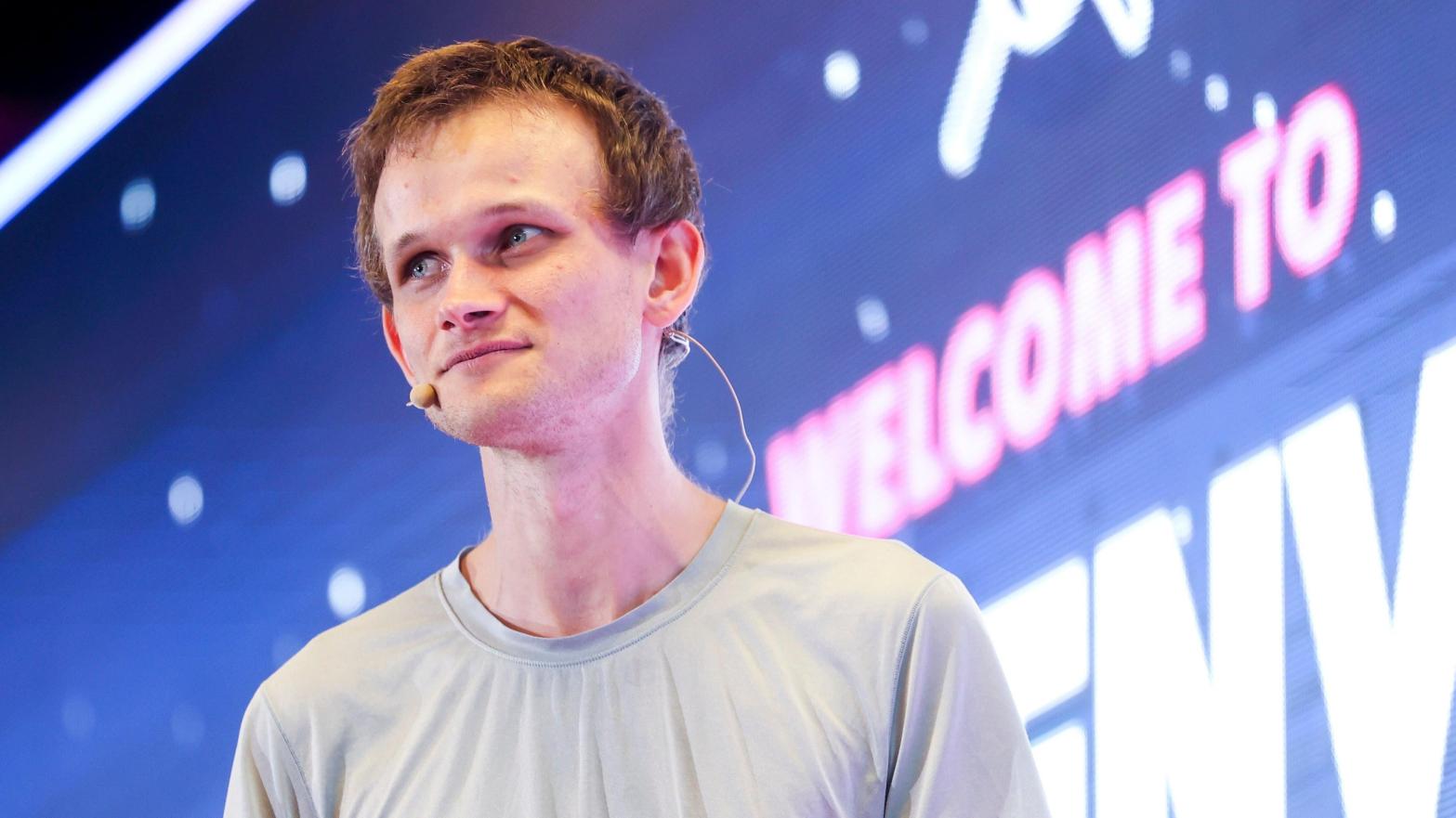 File photo of Ethereum co-founder Vitalik Buterin speaking at ETHDenver on February 18, 2022 in Denver, Colorado. (Photo: Michael Ciaglo, Getty Images)